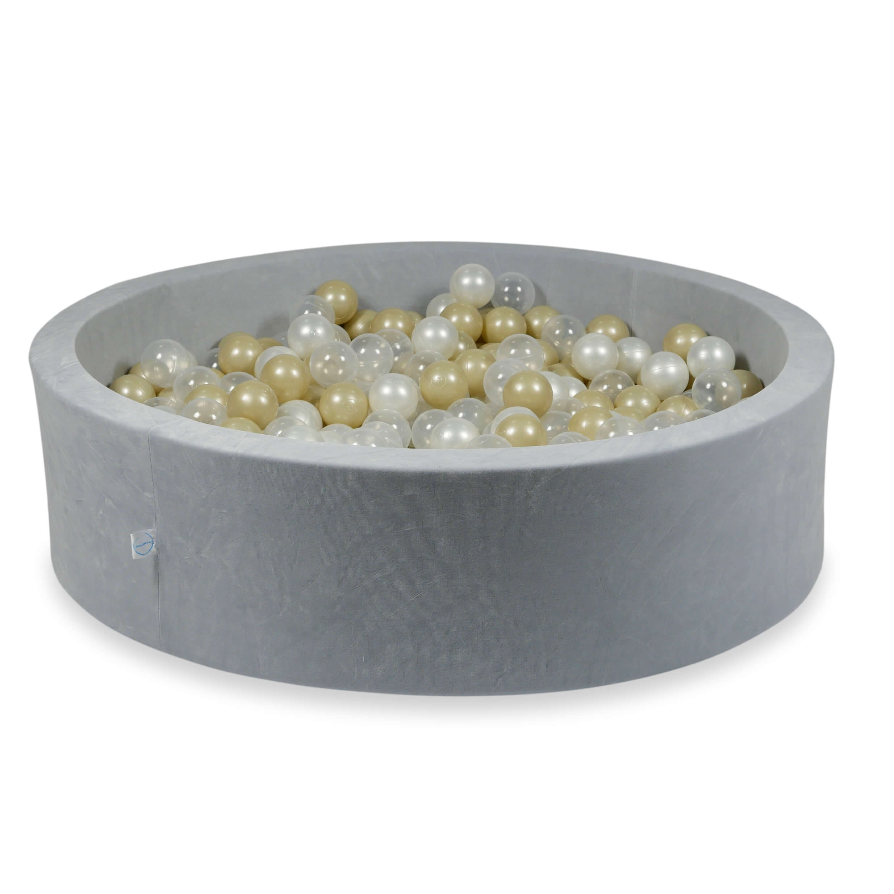 Piscine à balles en velours velvet soft gris clair 110x30 cm avec 400 balles