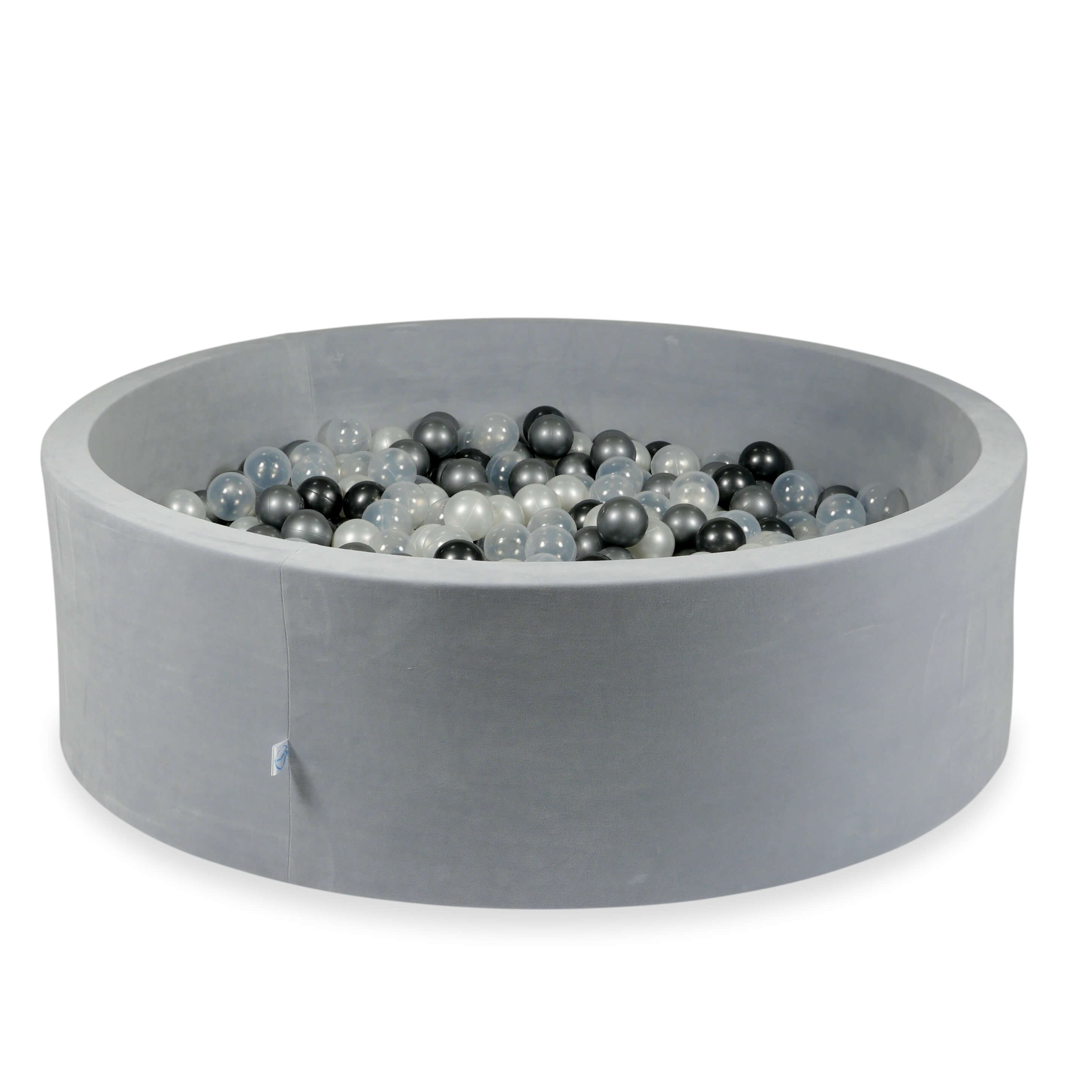 Piscine à balles en velours velvet soft gris clair 130x40 cm avec 700 balles
