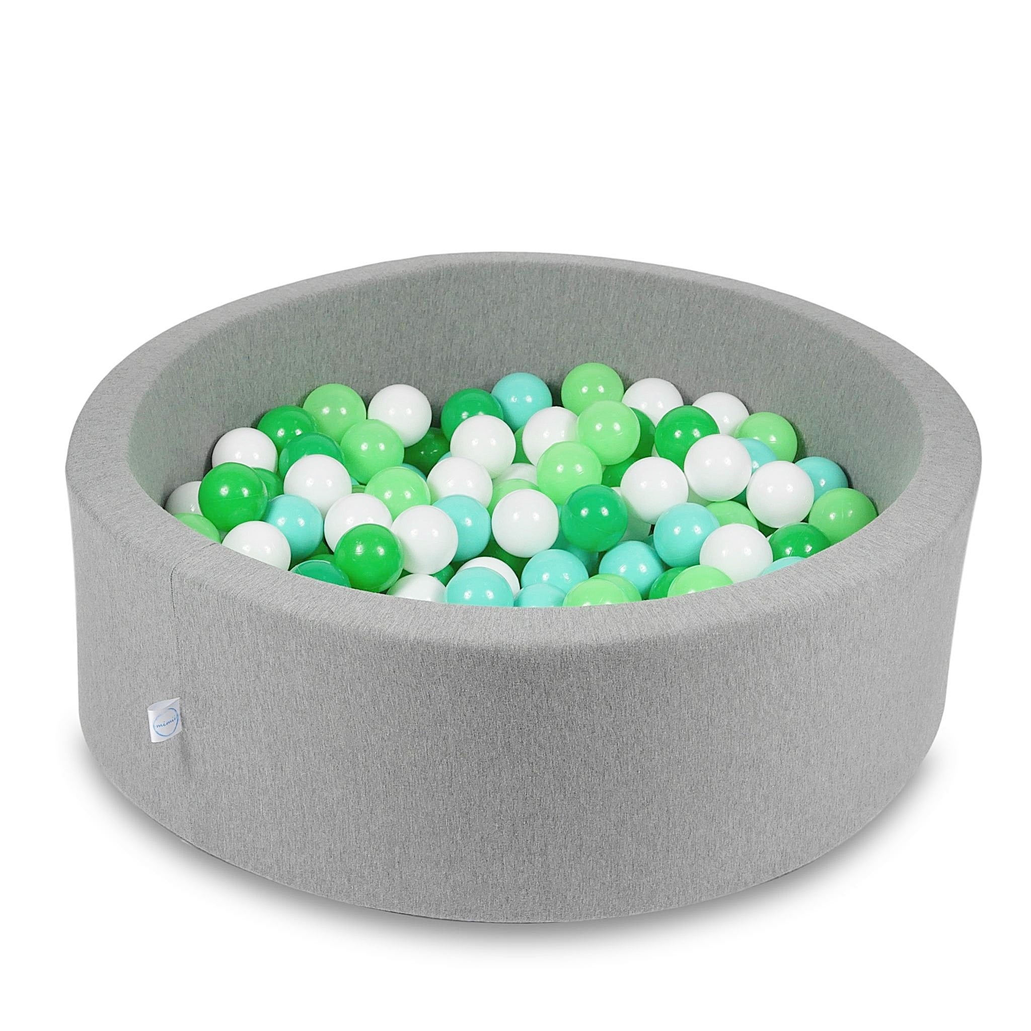 Schaumstoffspielbereich mit Hügel und kleinem grauen Pool + 100 Bälle (metallic türkis, türkis, grau, weiß)