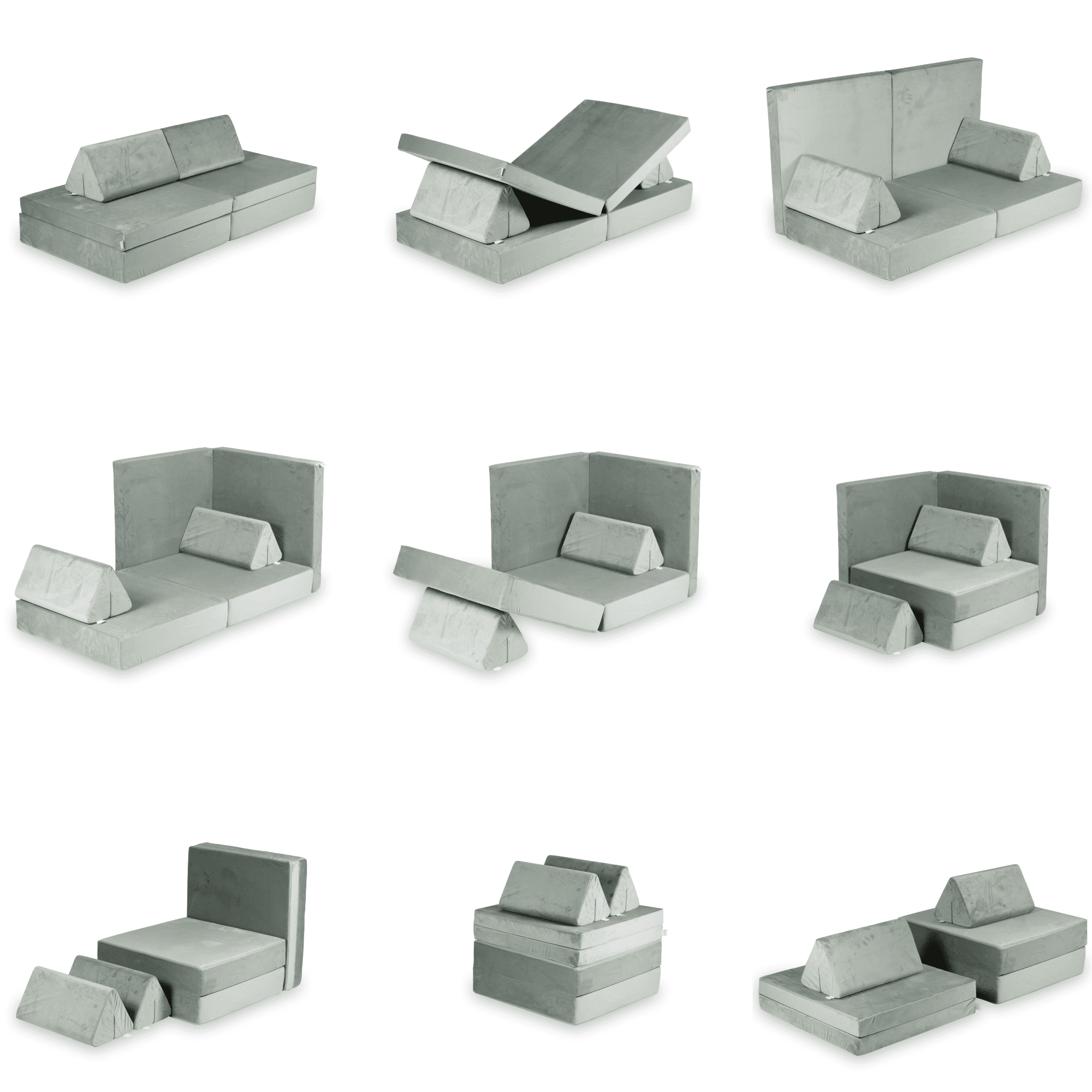 Komfortables Montessori-Spielsofa aus Samt