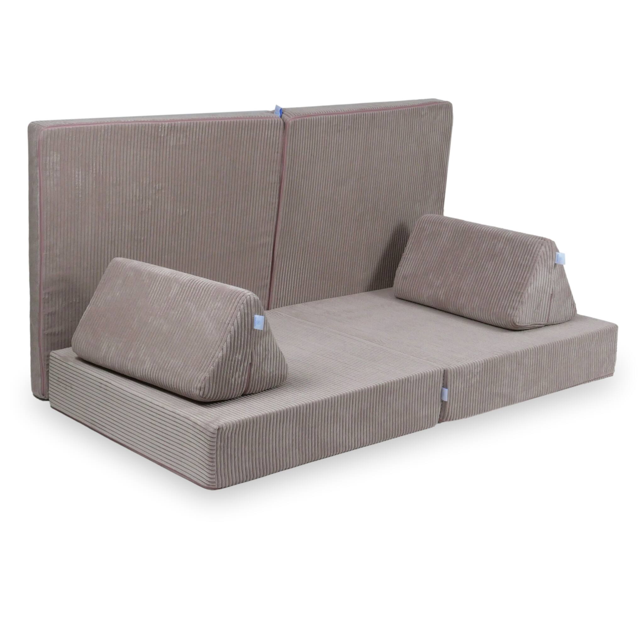 Montessori-Spielsofa aus geripptem Holz