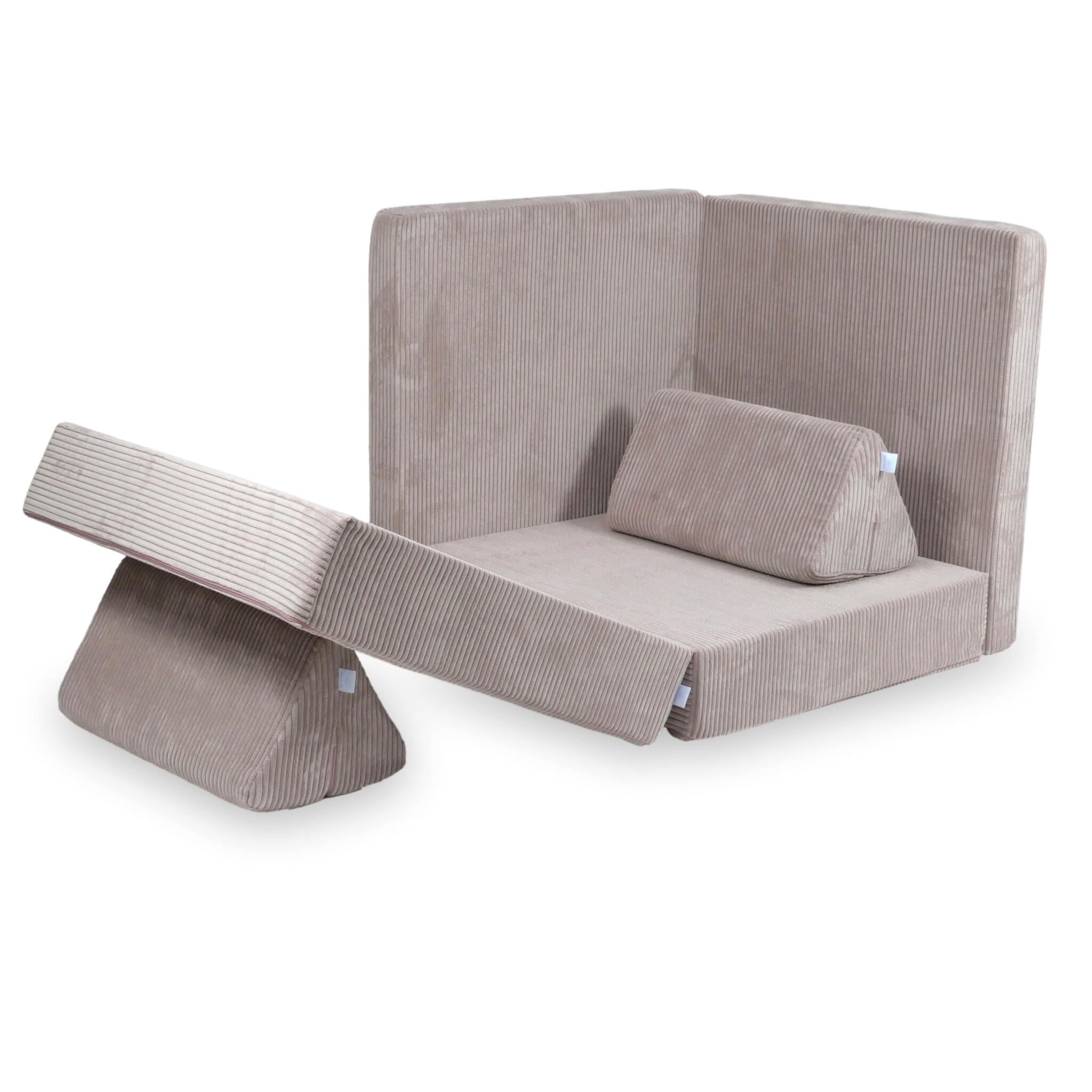 Montessori-Spielsofa aus geripptem Holz