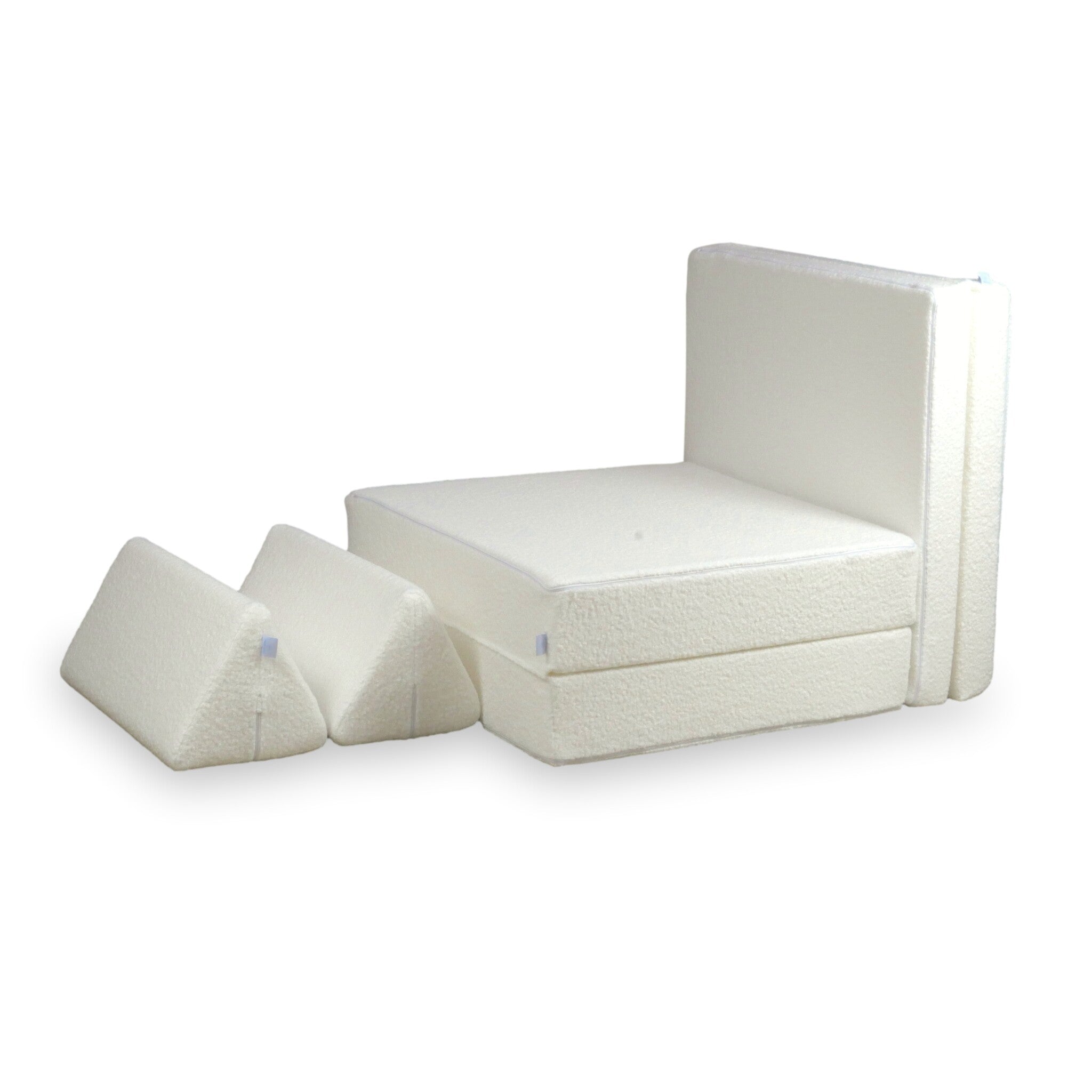 Deluxe Montessori-Spielsofa, Weiß, Locken
