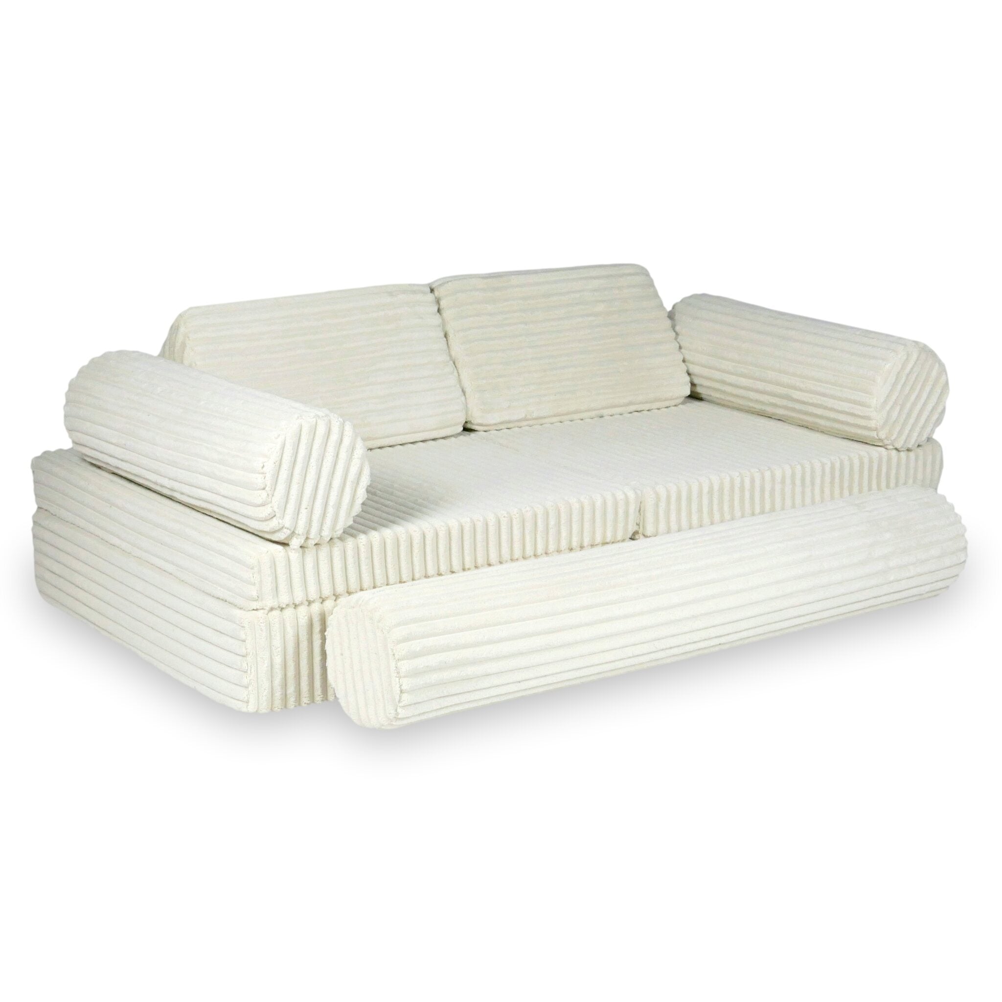 Luxuriöses Montessori-Spielsofa, Waffelpiqué-Stoff