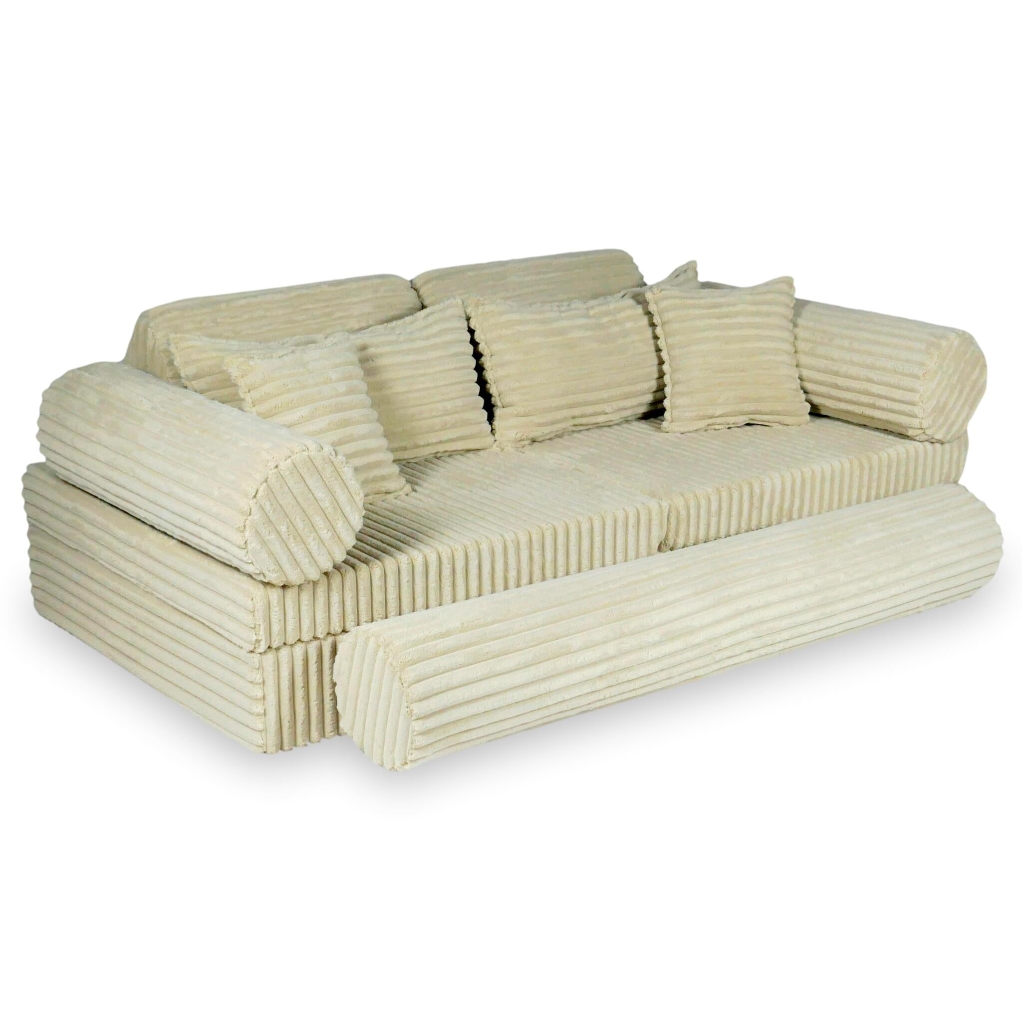 Luxuriöses Montessori-Spielsofa, Waffelpiqué-Stoff