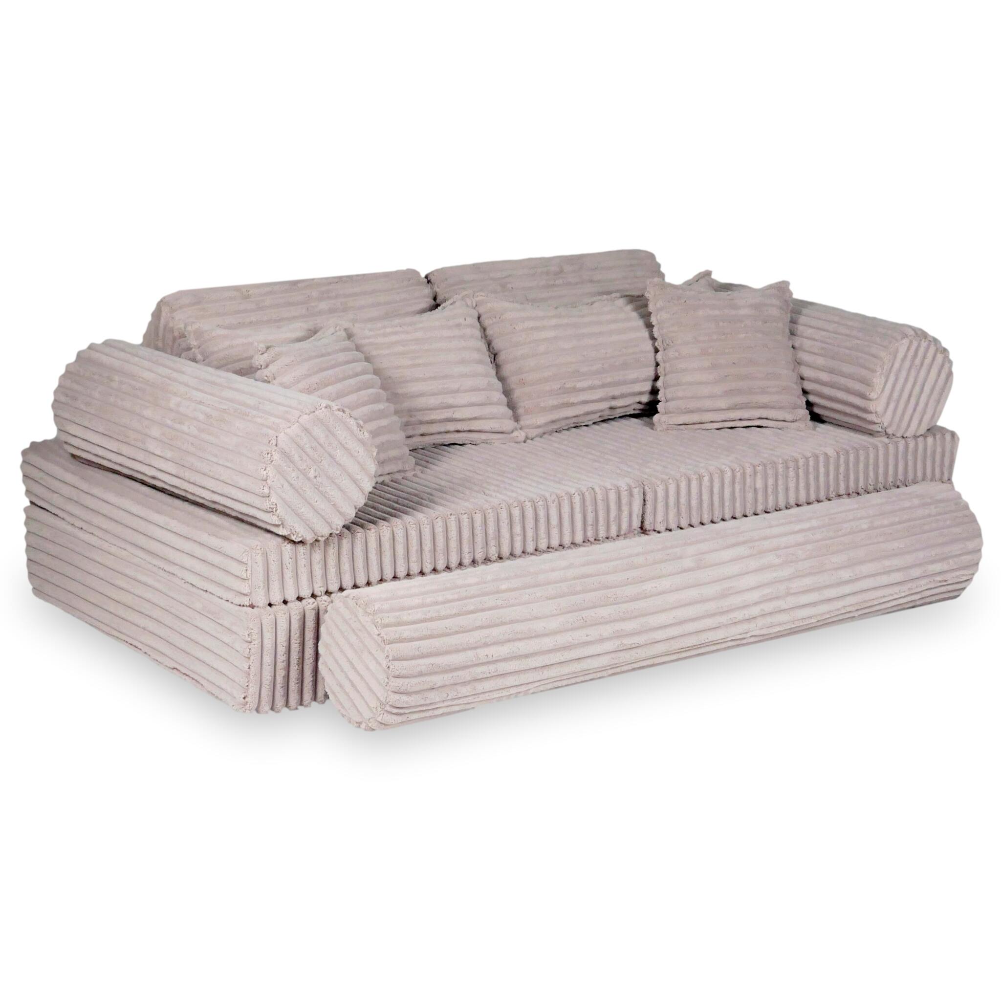 Luxuriöses Montessori-Spielsofa, Waffelpiqué-Stoff