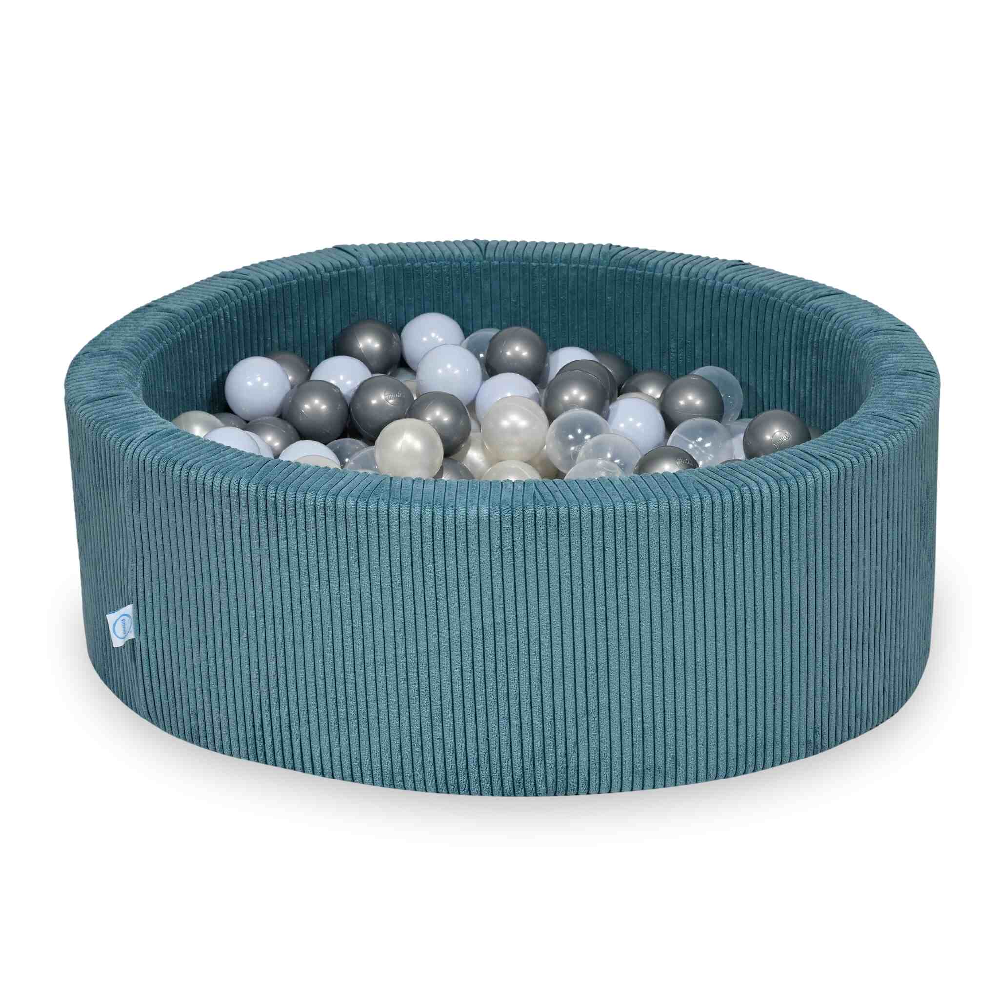 Schaumstoffspielbereich mit rundem, 90x30 cm großem, blau geripptem Pool + 5 Elementen + 200 Bällen