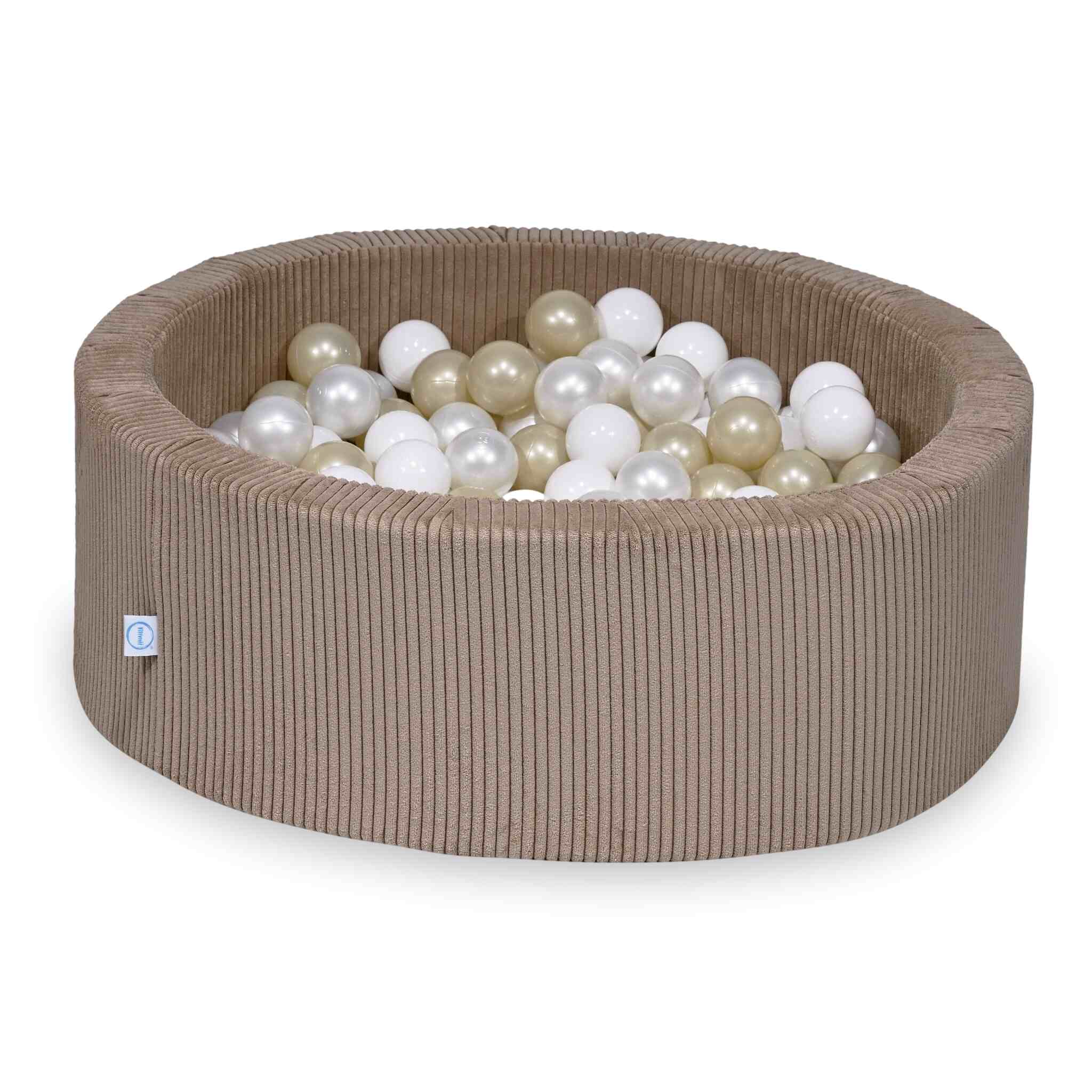 Schaumstoffspielbereich mit rundem, 90 x 30 cm großem, geripptem Toffee-Poolbecken + 5 Elementen + 200 Bällen