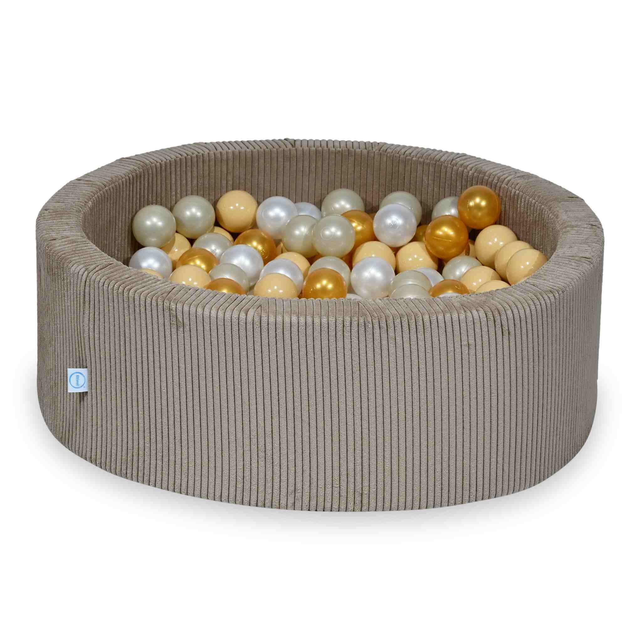 Schaumstoffspielbereich mit rundem, 90 x 30 cm großem, geripptem Toffee-Poolbecken + 5 Elementen + 200 Bällen