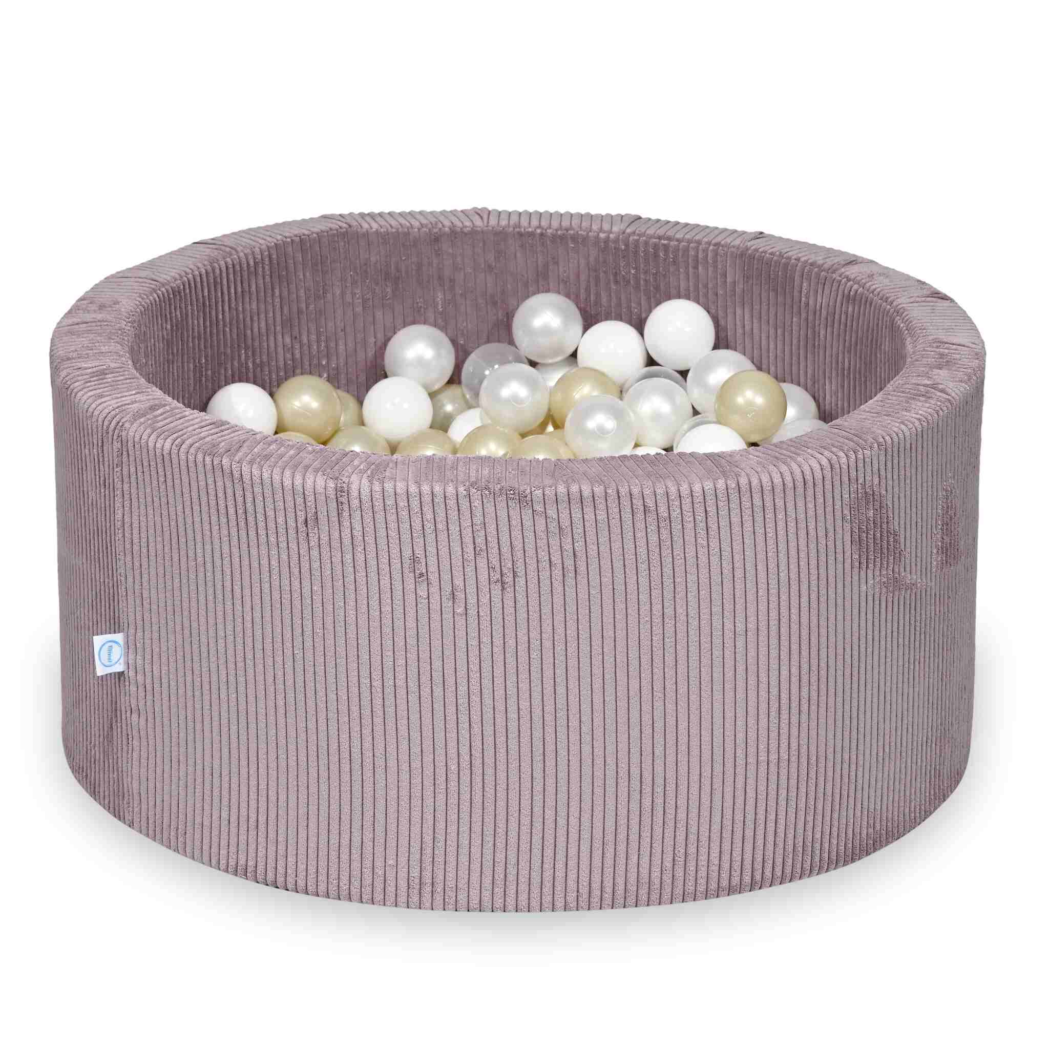 Piscine à balles en velours côtelé Lavende 90x40 cm avec 300 balles