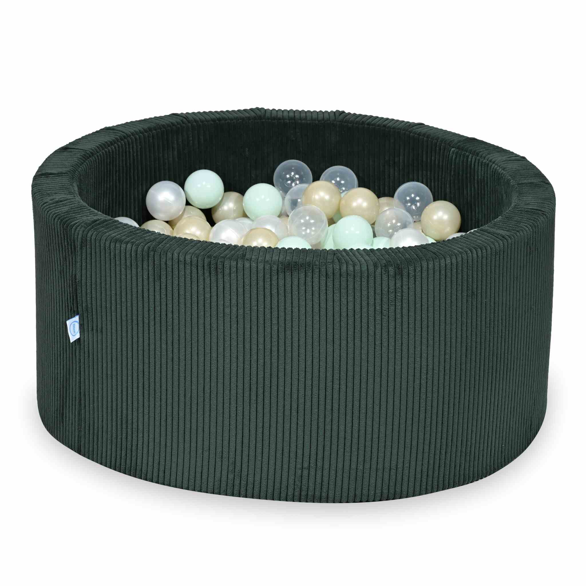 Piscine à balles en velours côtelé Vert 90x40 cm avec 300 balles