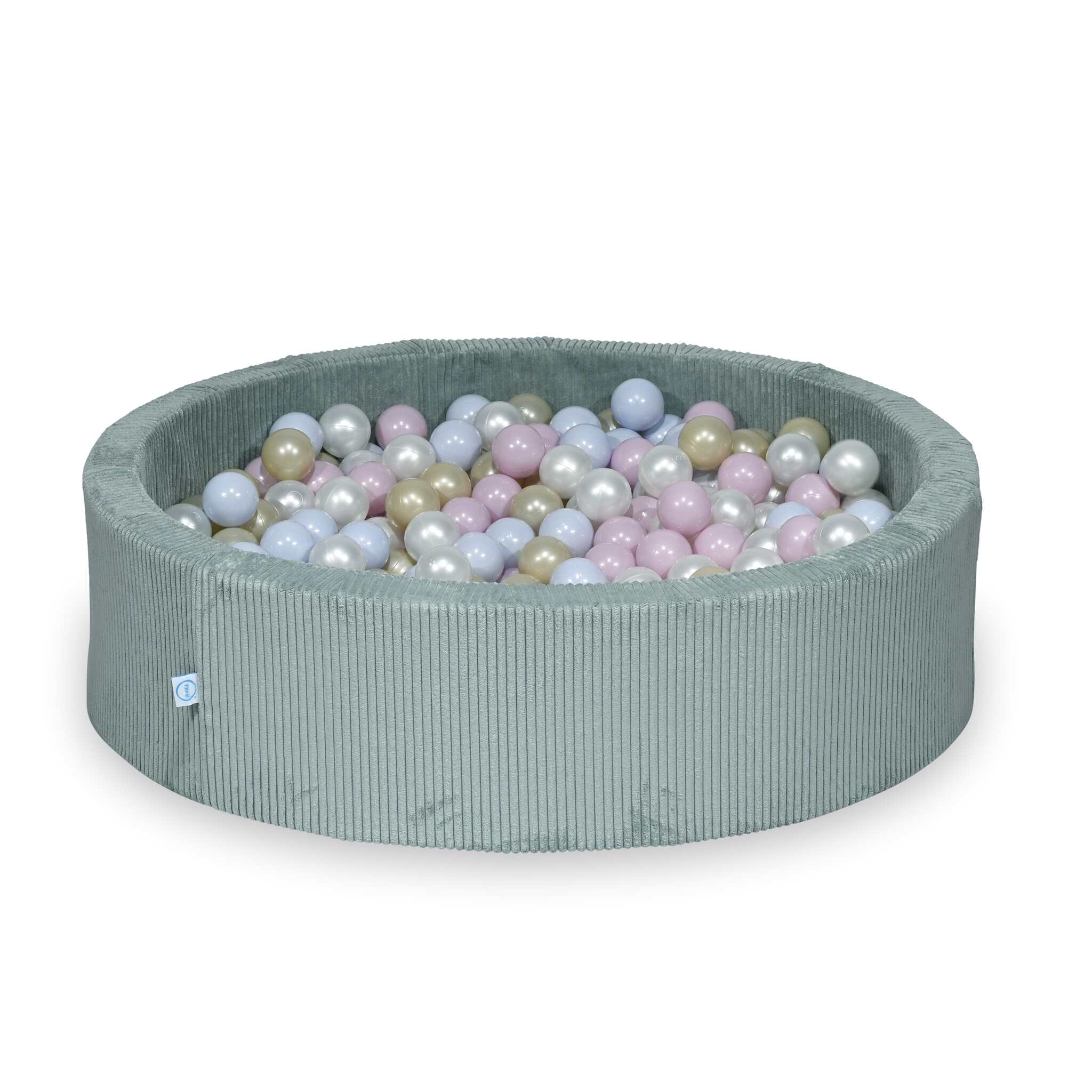 Piscine à balles en velours côtelé menthe claire 110x30 cm avec 400 balles