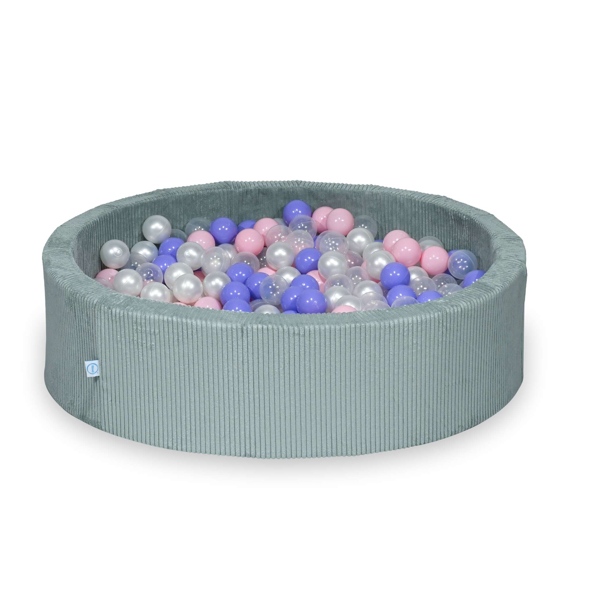 Piscine à balles en velours côtelé menthe claire 110x30 cm avec 400 balles