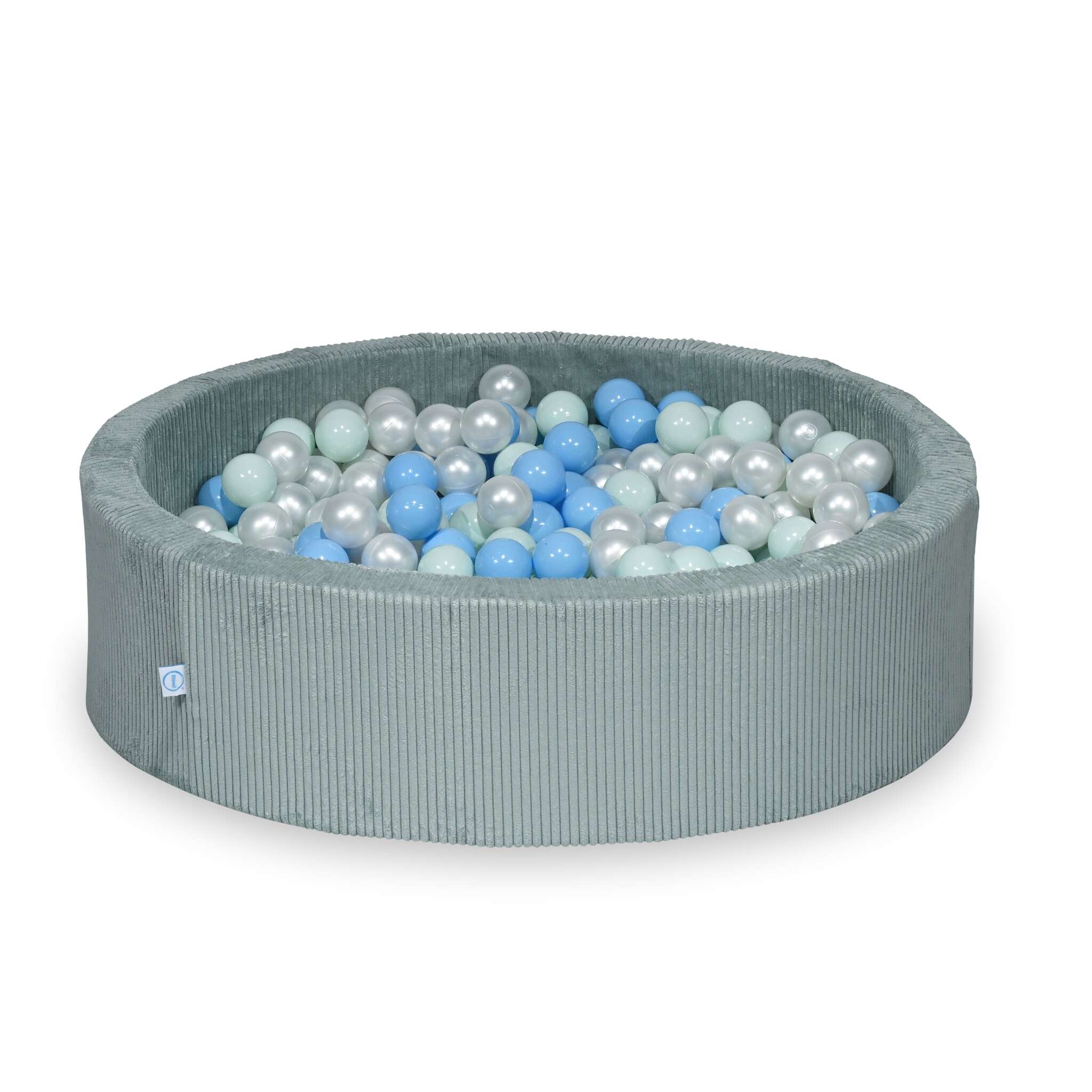 Piscine à balles en velours côtelé menthe claire 110x30 cm avec 400 balles