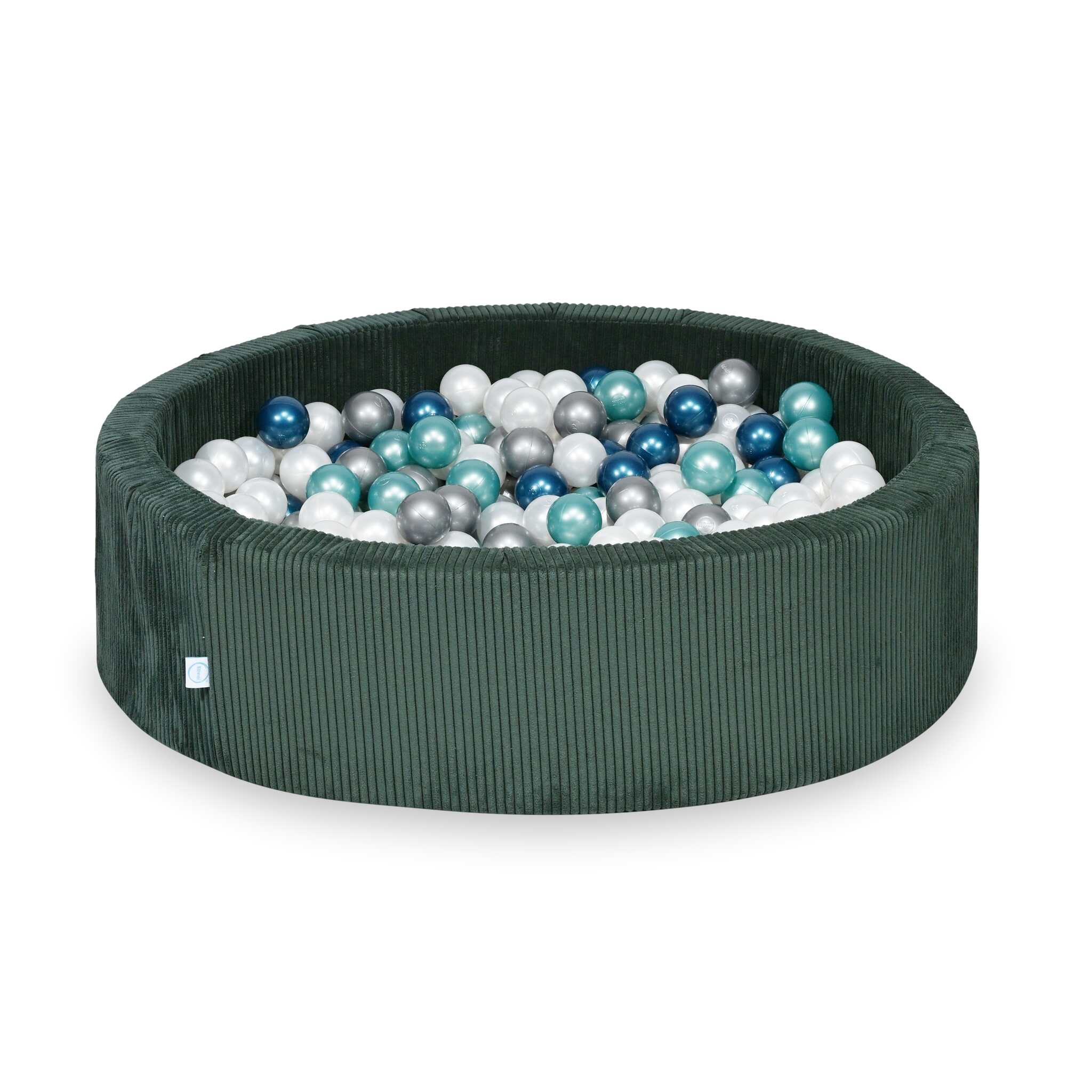 Piscine à balles en velours côtelé Vert 110x30 cm avec 400 balles
