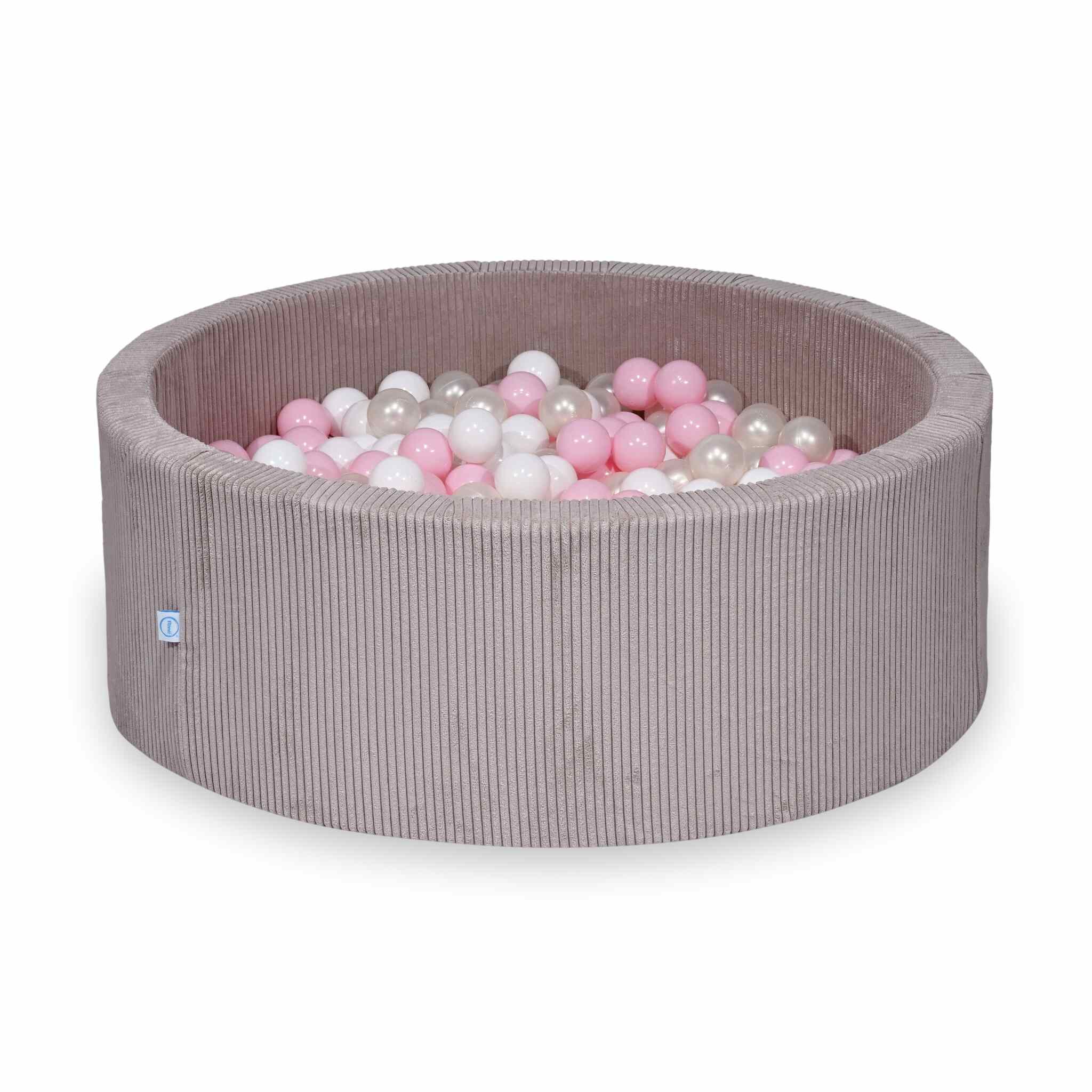 Piscine à balles en velours côtelé côtelé rose clair 110x40 cm avec 500balles