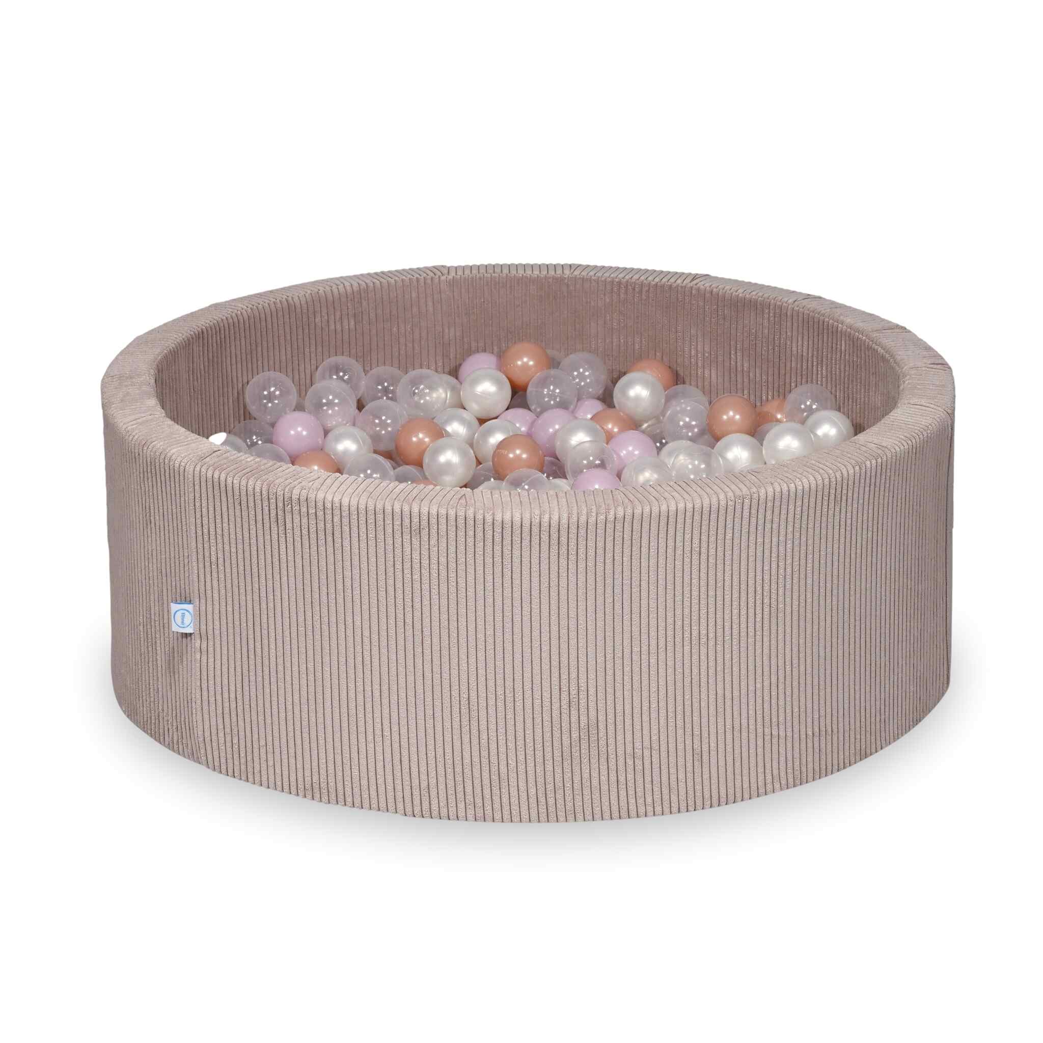 Piscine à balles en velours côtelé côtelé rose clair 110x40 cm avec 500balles
