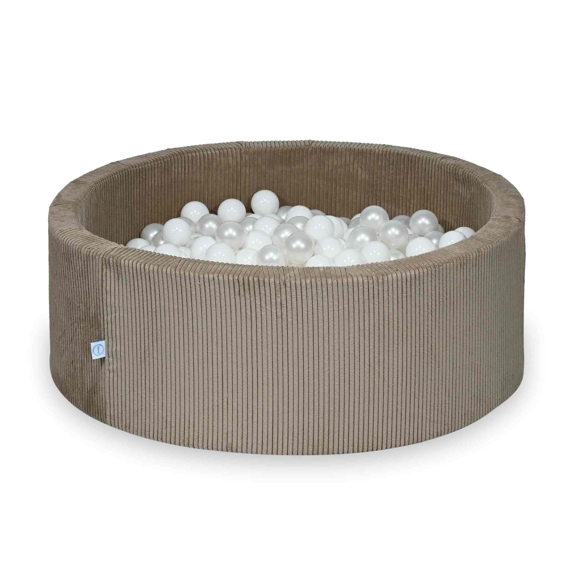 Piscine à balles en velours côtelé Toffee 110x40 cm avec 500balles