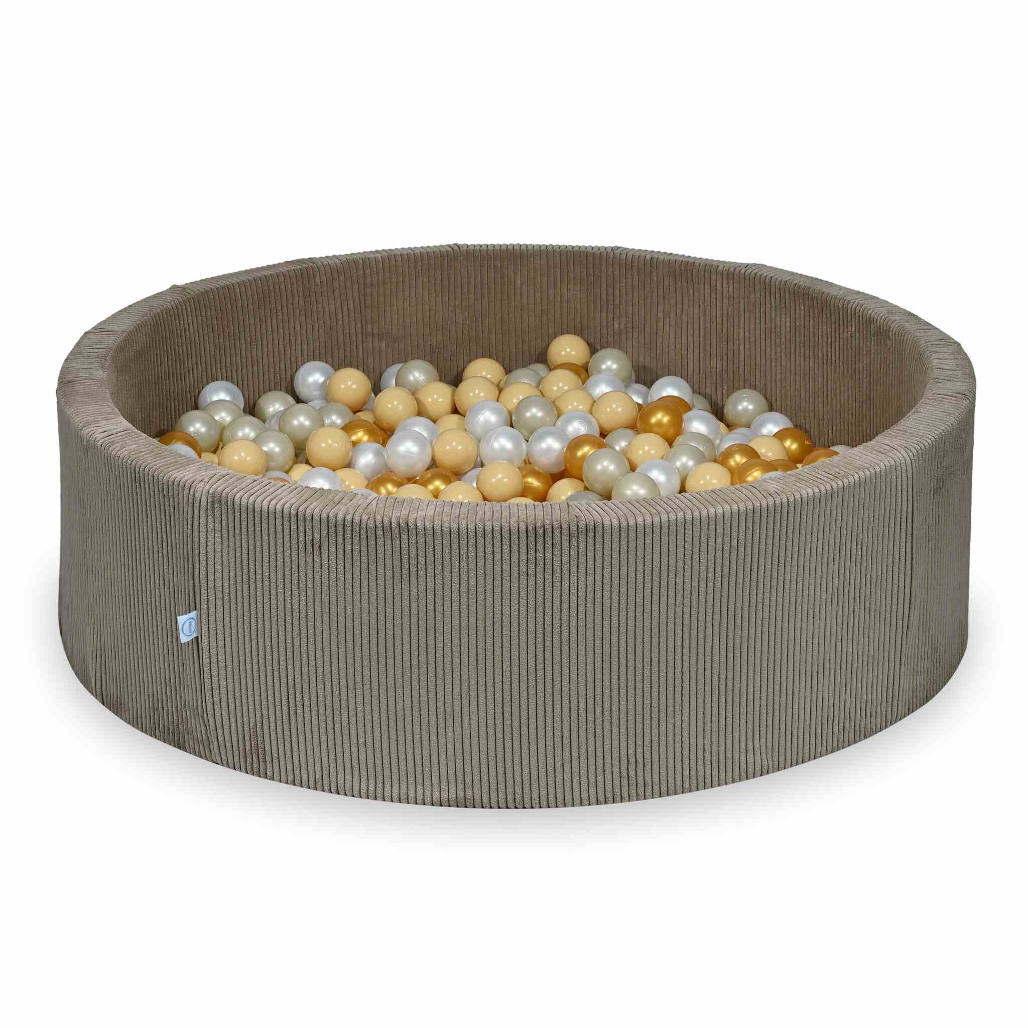 Piscine à balles en velours côtelé Toffee 130x40 cm avec 700 balles