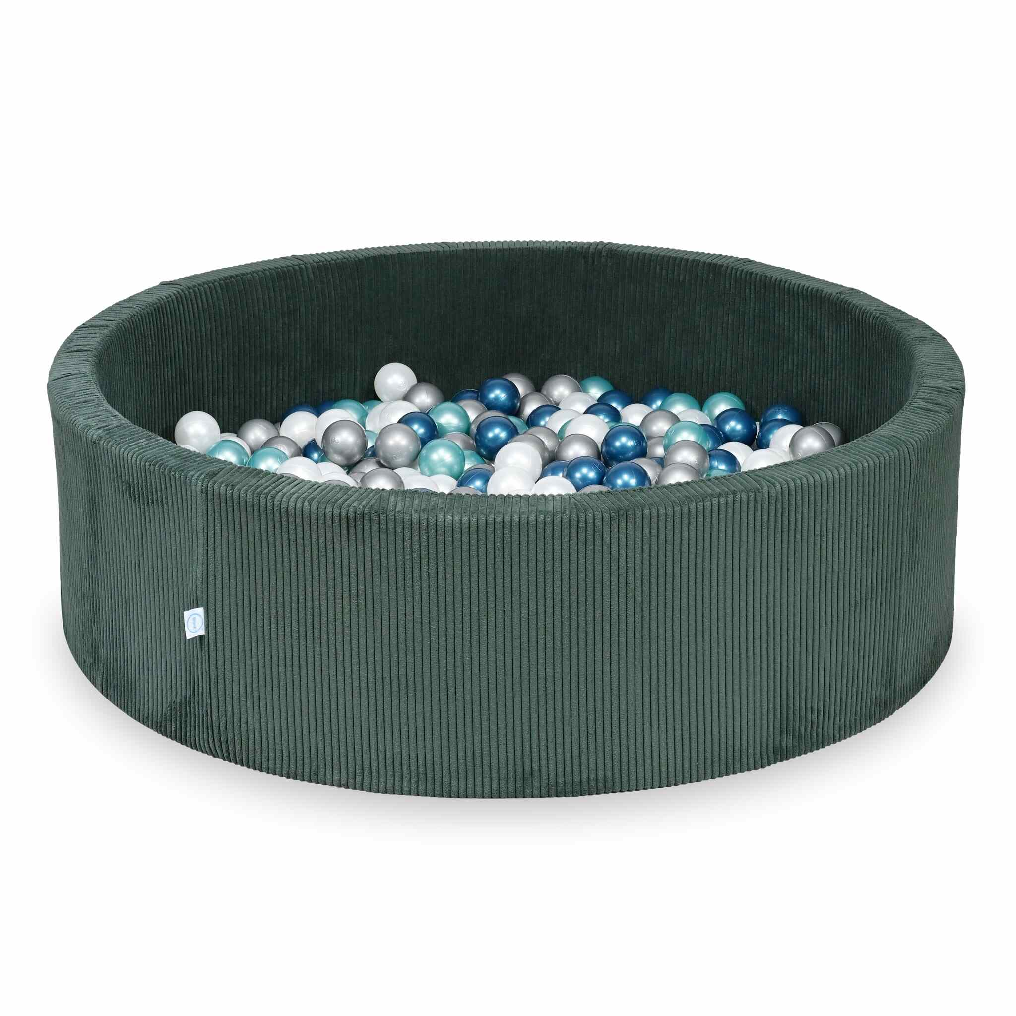 Piscine à balles en velours côtelé Vert 130x40 cm avec 700 balles