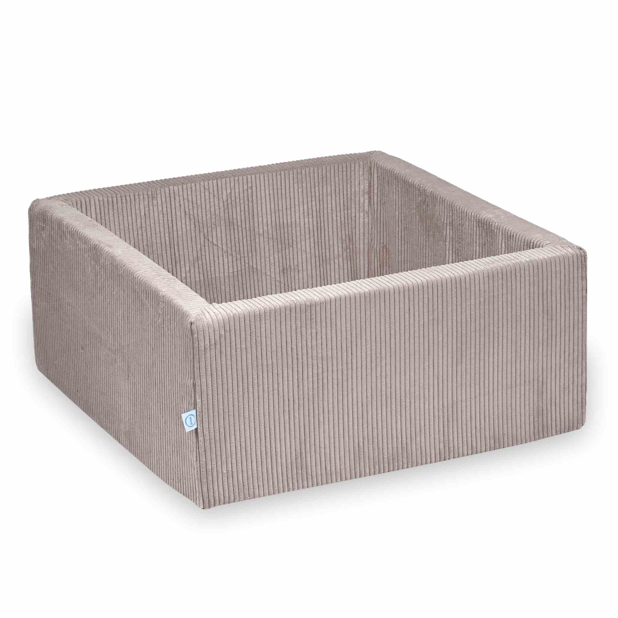 Piscine à balles carrée 90x90x40 cm velours côtelé rose clair sans balles