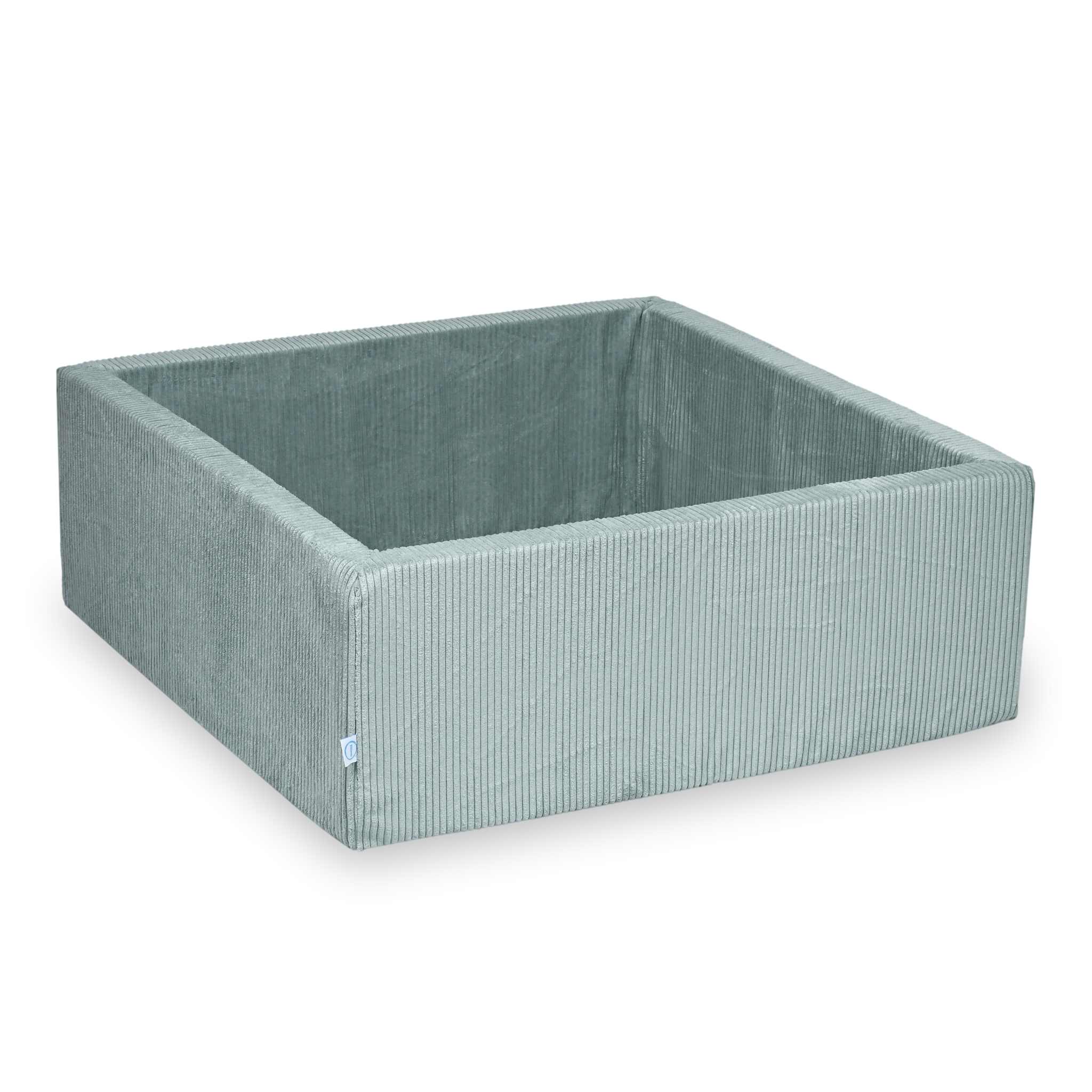 Piscine à balles carrée 110x110x40 cm velours côtelé menthe claire sans balles