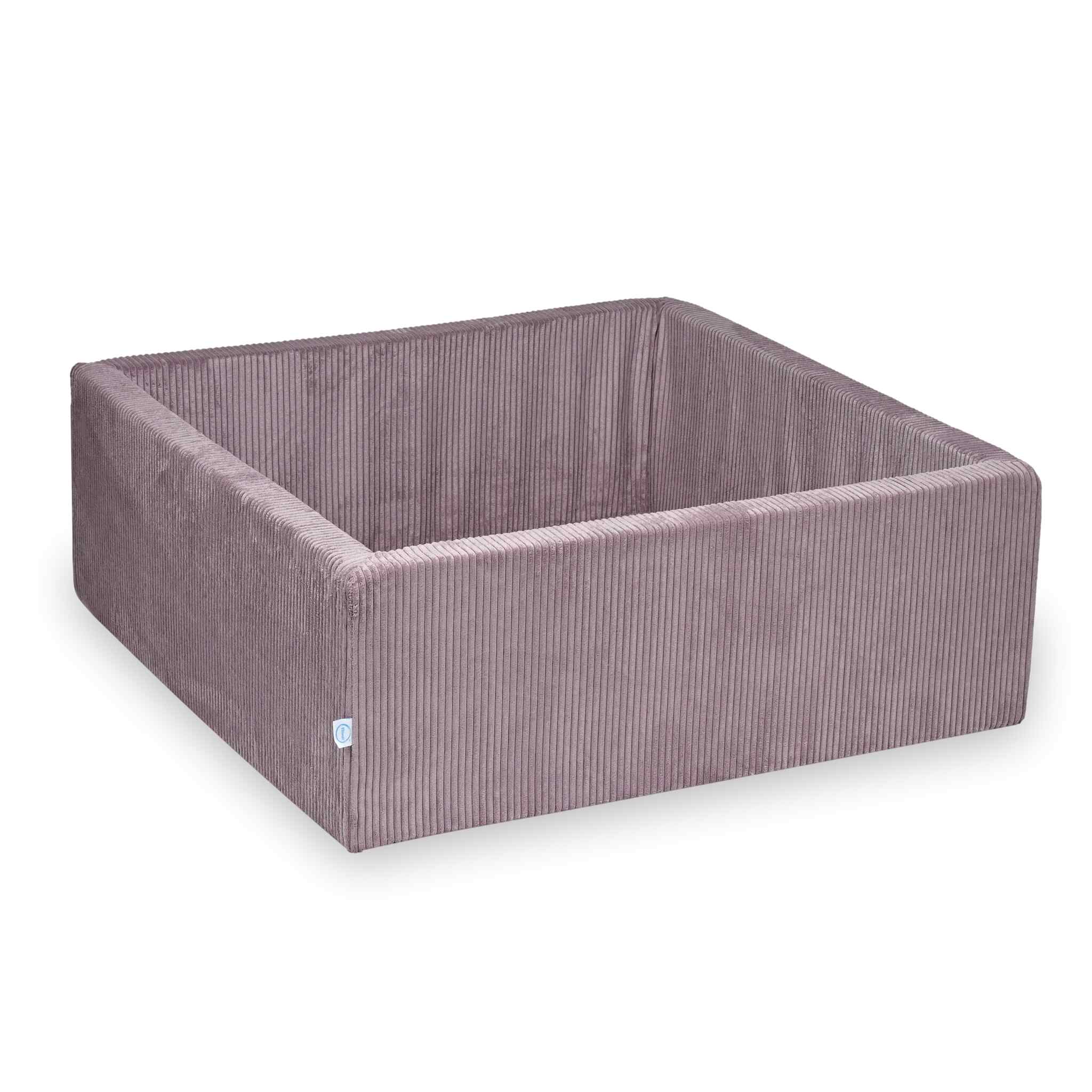Piscine à balles carrée 110x110x40 cm velours côtelé lavende sans balles