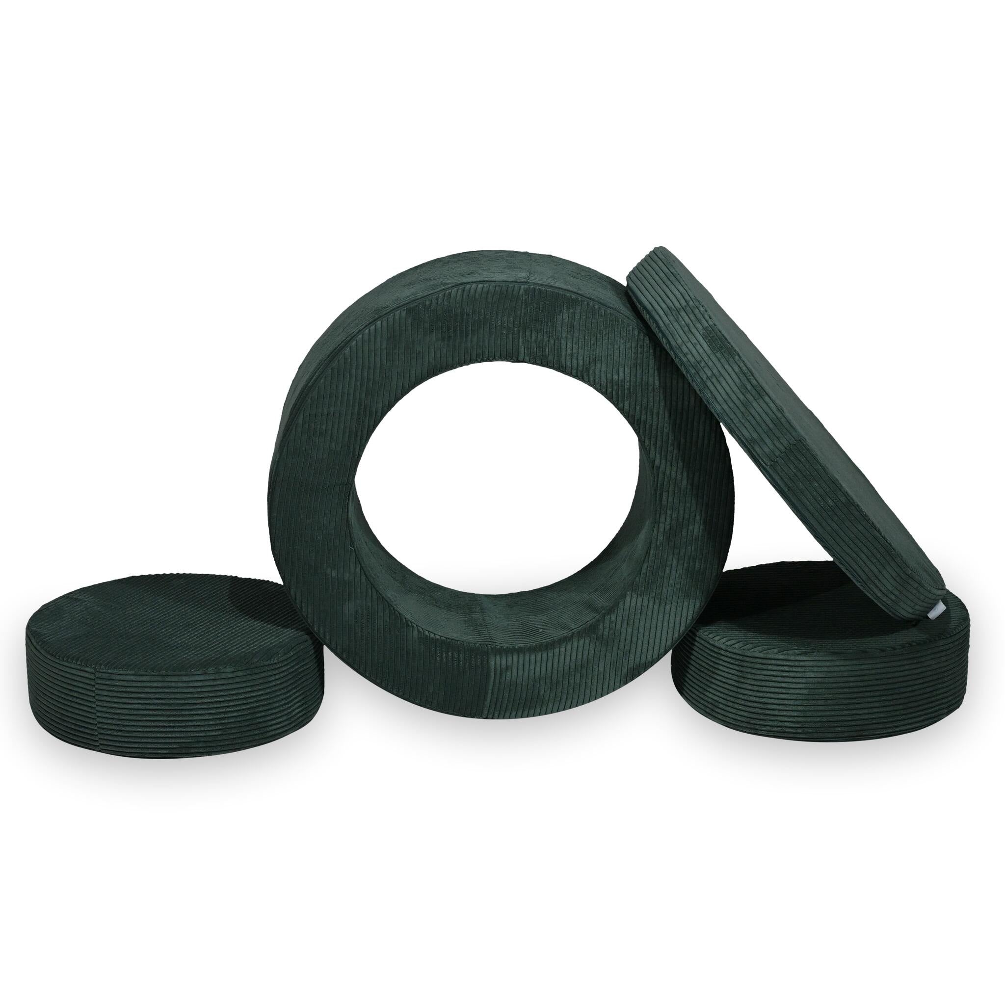 Donut Pouf Modularer 4-teiliger Spielpouf aus Cord