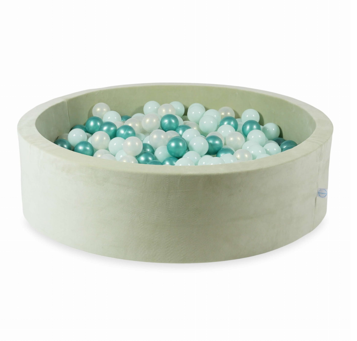 Piscine à balles en velvet soft pistachio 110x30 cm avec 400 balles