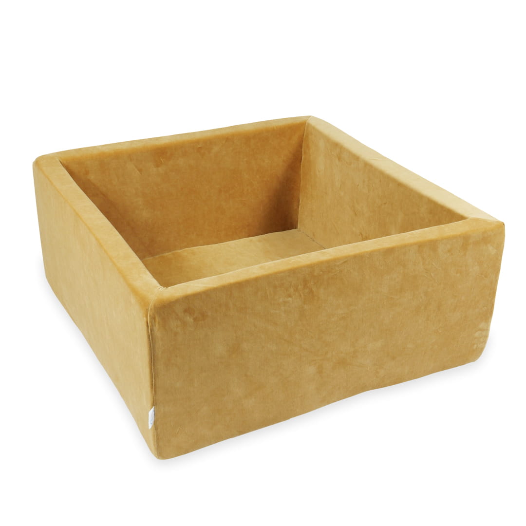 Mimii-Piscine-à Balles-90x90x40-Velvet-Soft-Carmel-sans-boules
