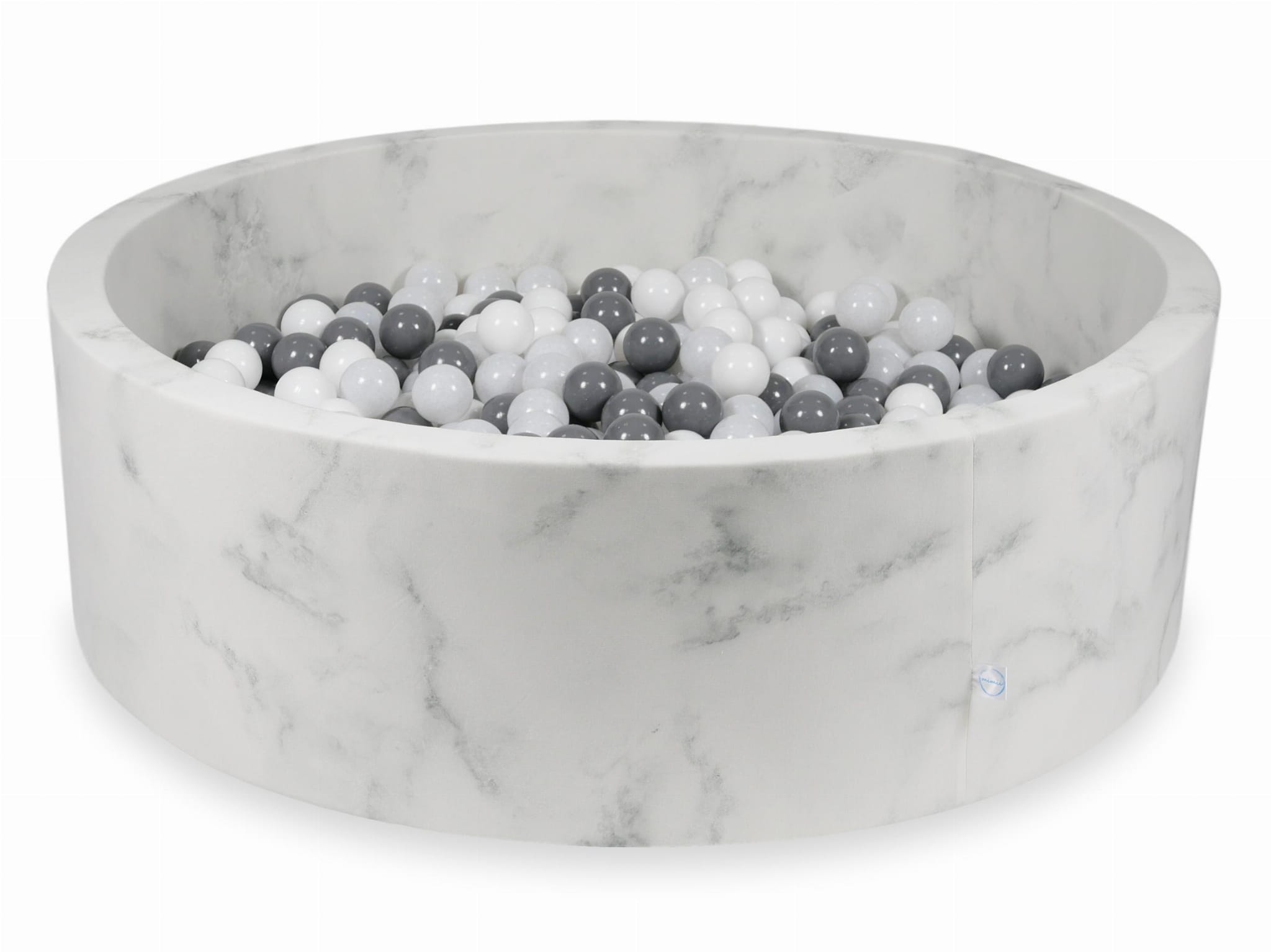 Kugelbad aus Marmor 130x40 mit 700 Bällen (weiß, grau, weißer Pullover)