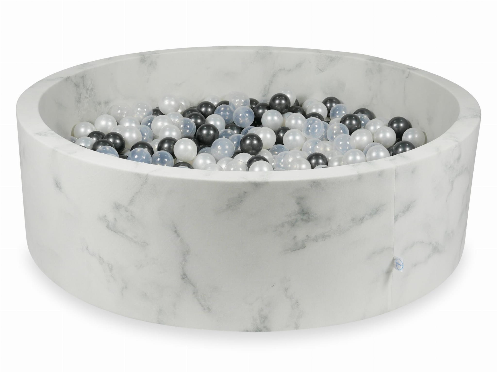 Kugelbad aus Marmor 130x40 mit 700 Kugeln (metallic Graphit, Perlmutt, transparent)