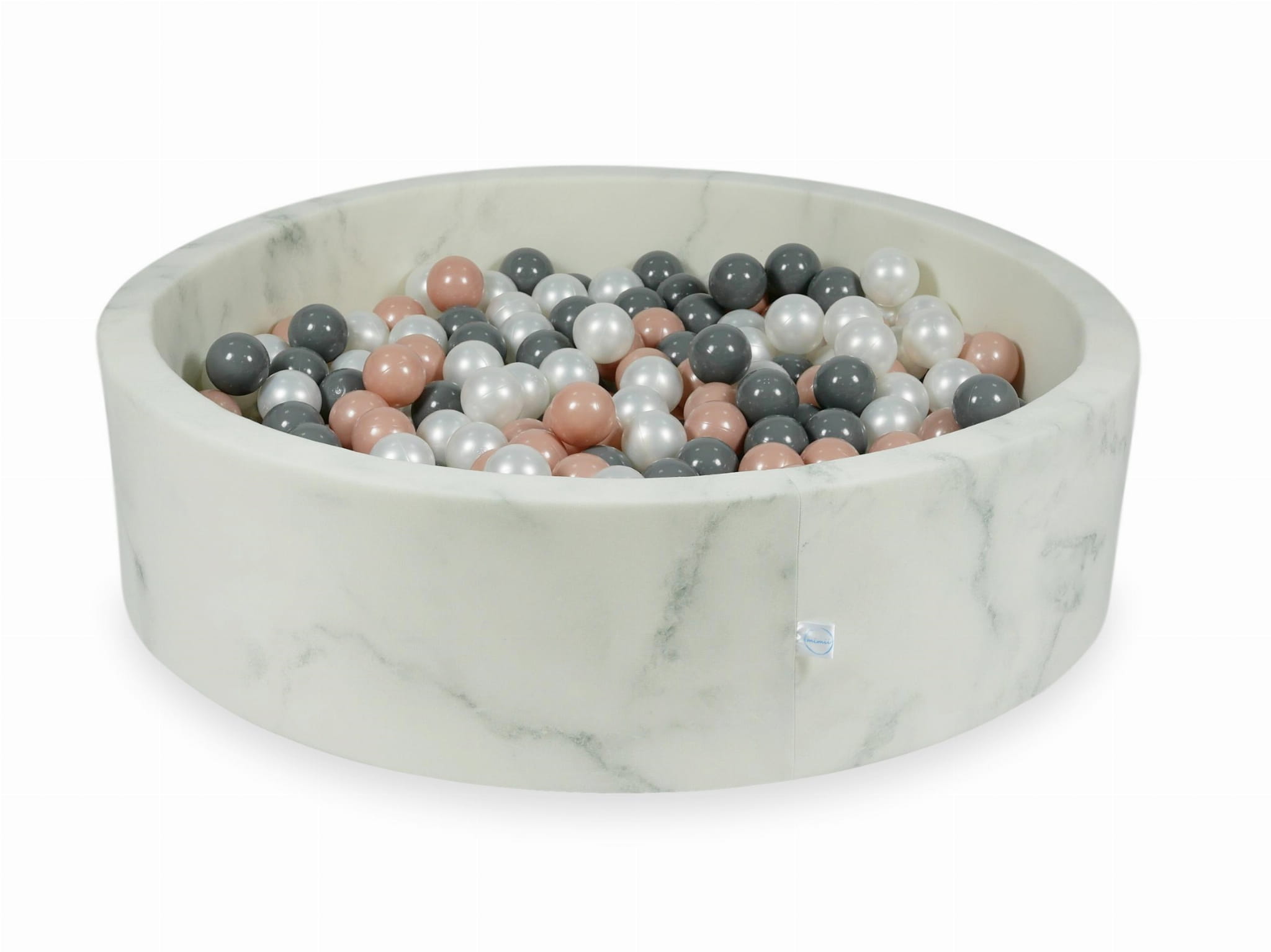 Marmor-Bällebad 110x30 mit 400 Bällen (Roségold, Grau, Perlmutt)