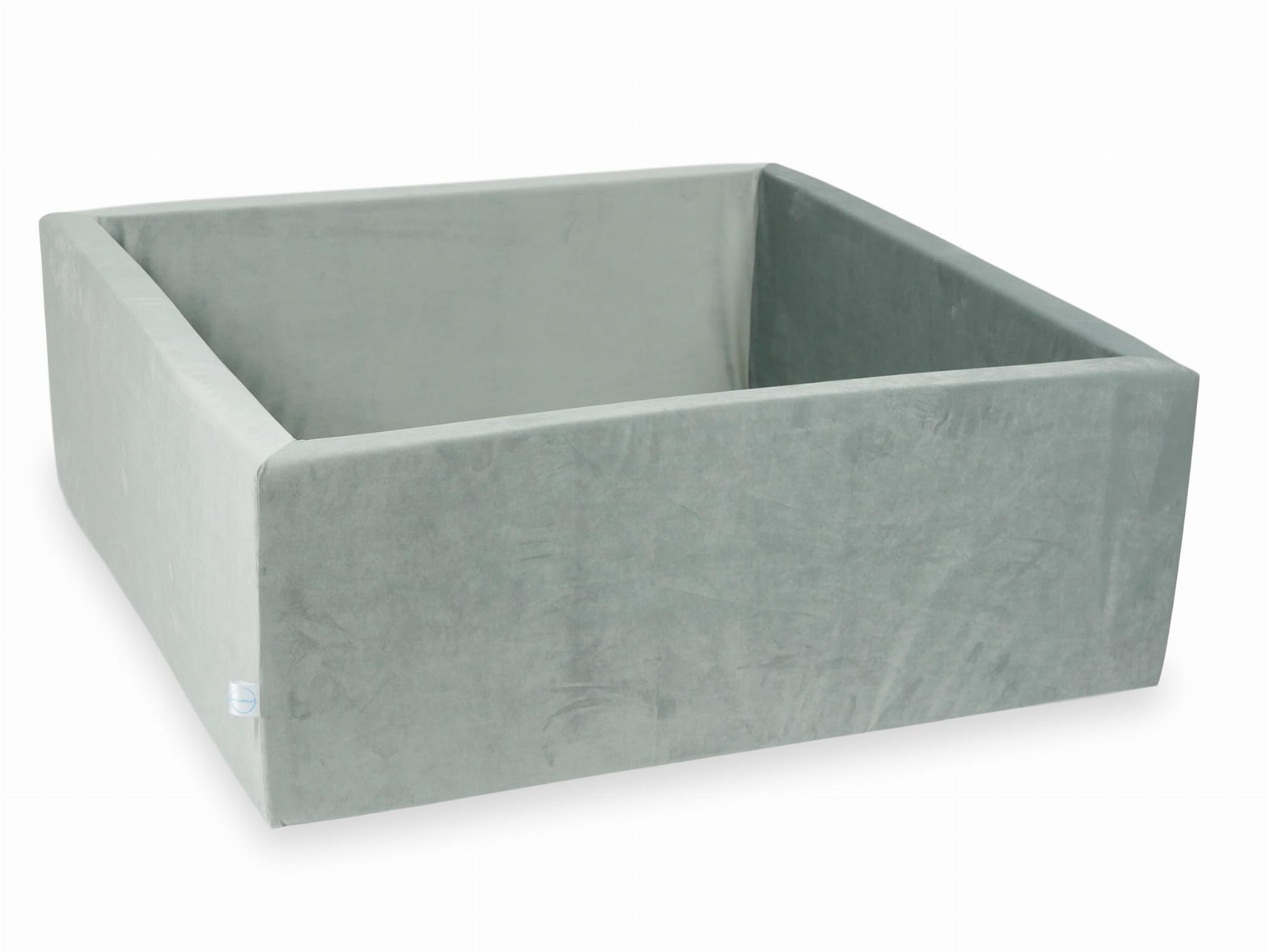 Bällebad aus grauem Samt, 110 x 110 x 40 cm (Bälle nicht enthalten)