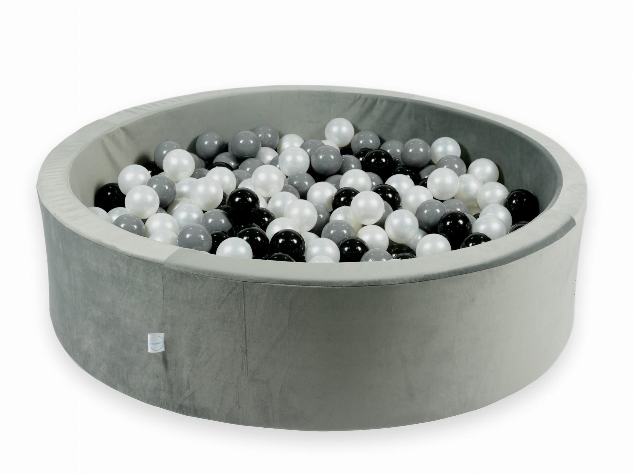 110x30 Samt-Graues Bällebad mit 400 Bällen (Schwarz, Grau, Perlmutt)