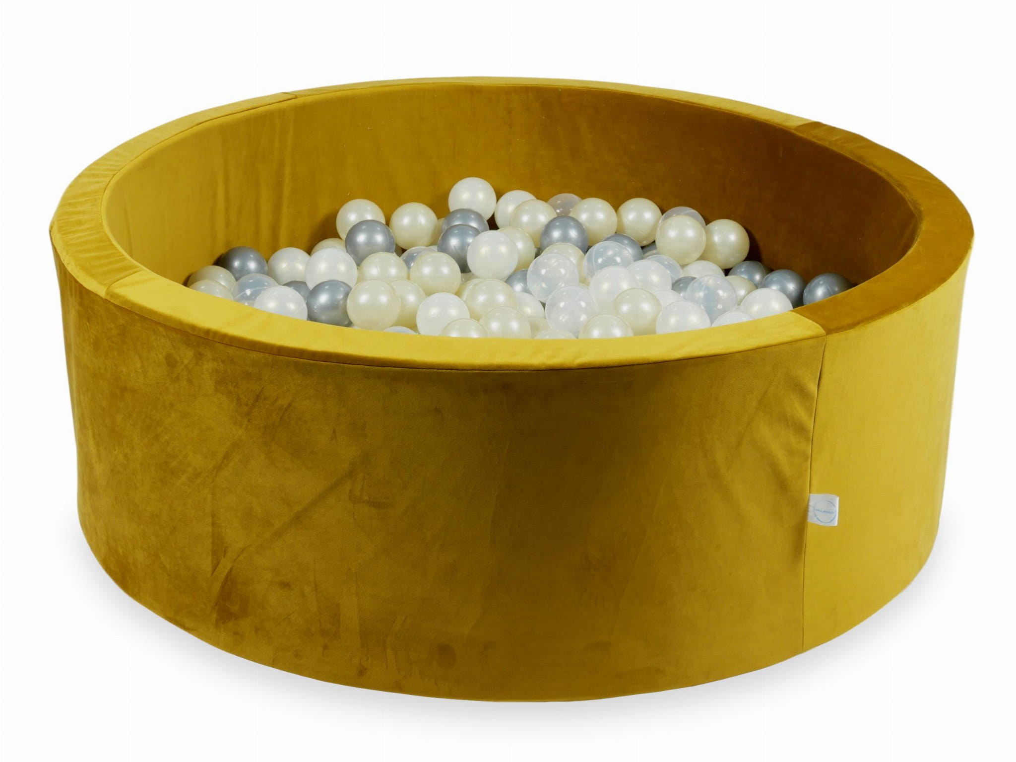 110x40 Samt-Gold-Bällebad mit 500 Bällen (silber, irisierend, hellgold, transparent)