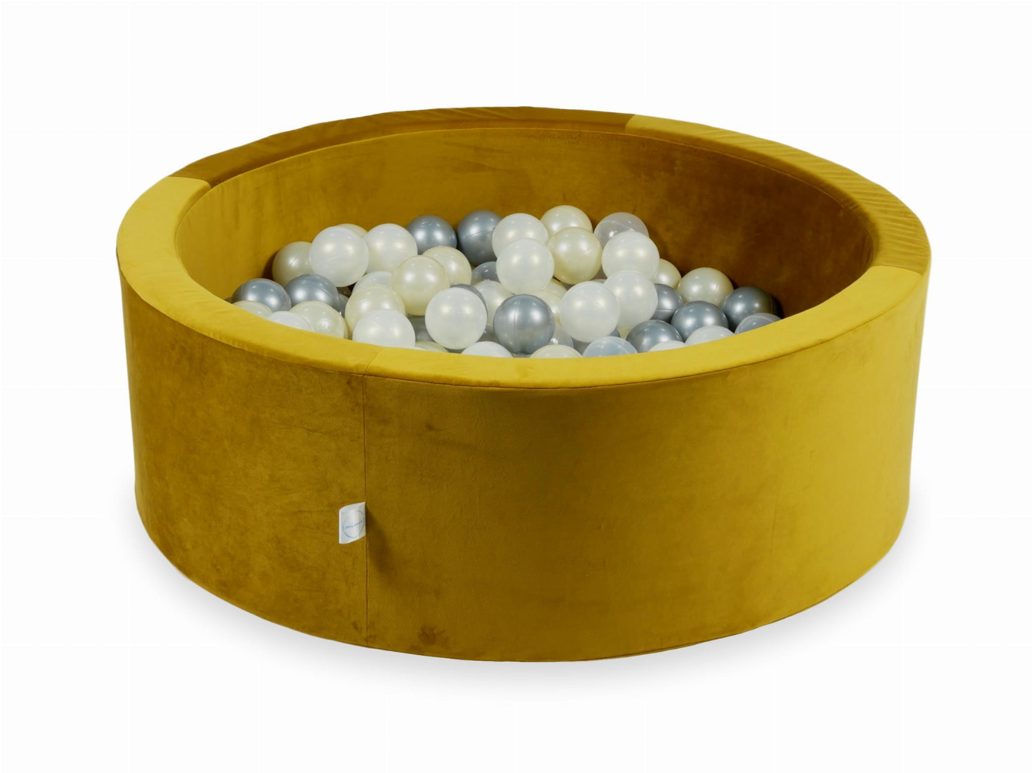 90x30 Samt-Gold-Bällebad mit 200 Bällen (silber, irisierend, hellgold, transparent)