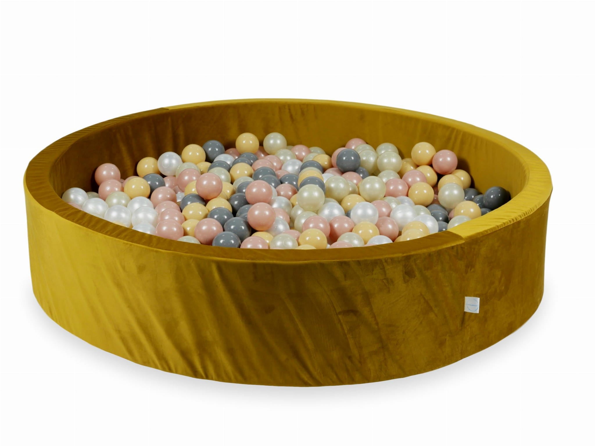 130x30 Samt-Gold-Bällebad mit 600 Bällen (Beige, Roségold, Hellgold, Perlmutt, Grau)