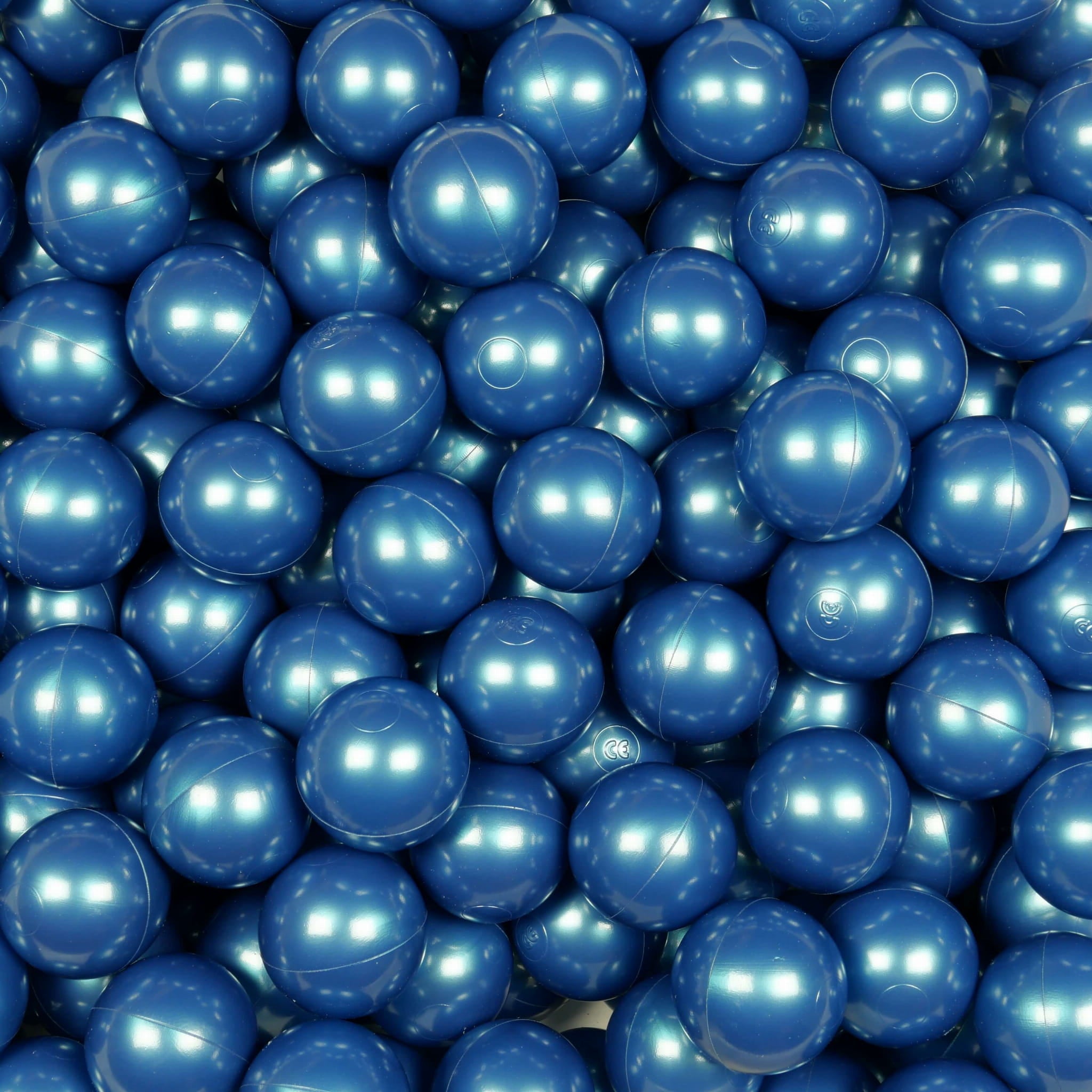 100 Spielbälle mit 7 cm Durchmesser, metallisch blau