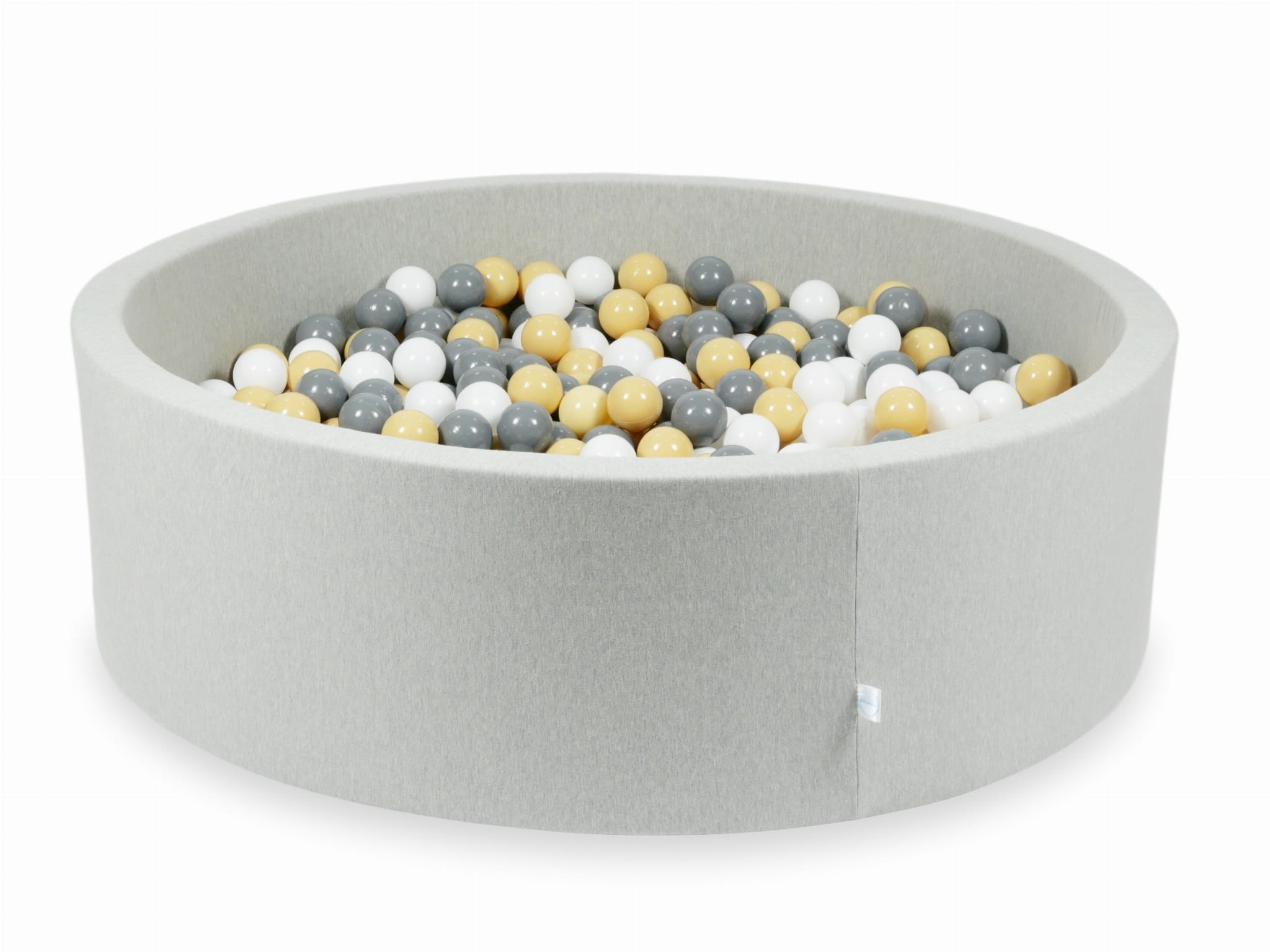 Hellgraues Bällebad 130x40 mit 700 Bällen (beige, grau, weiß)