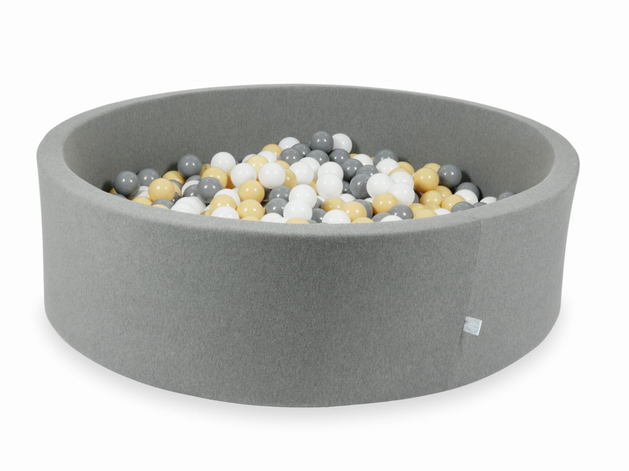 130x40 graues Bällebad mit 700 Bällen (weiß, grau, beige)