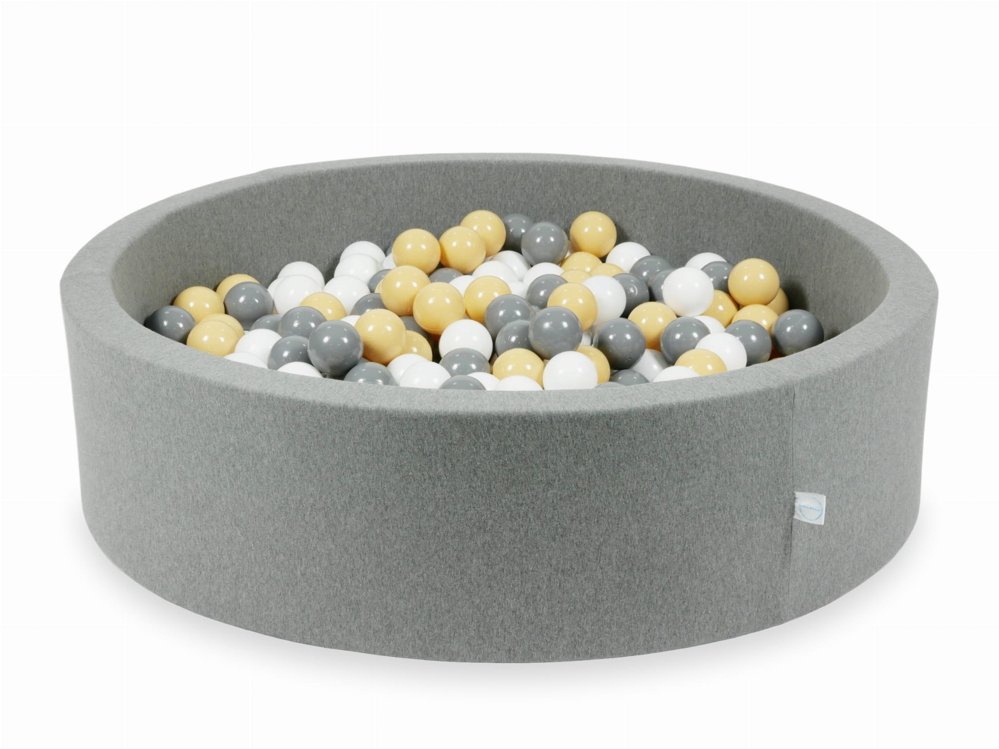 Graues Bällebad 110x30 mit 400 Bällen (weiß, grau, beige)