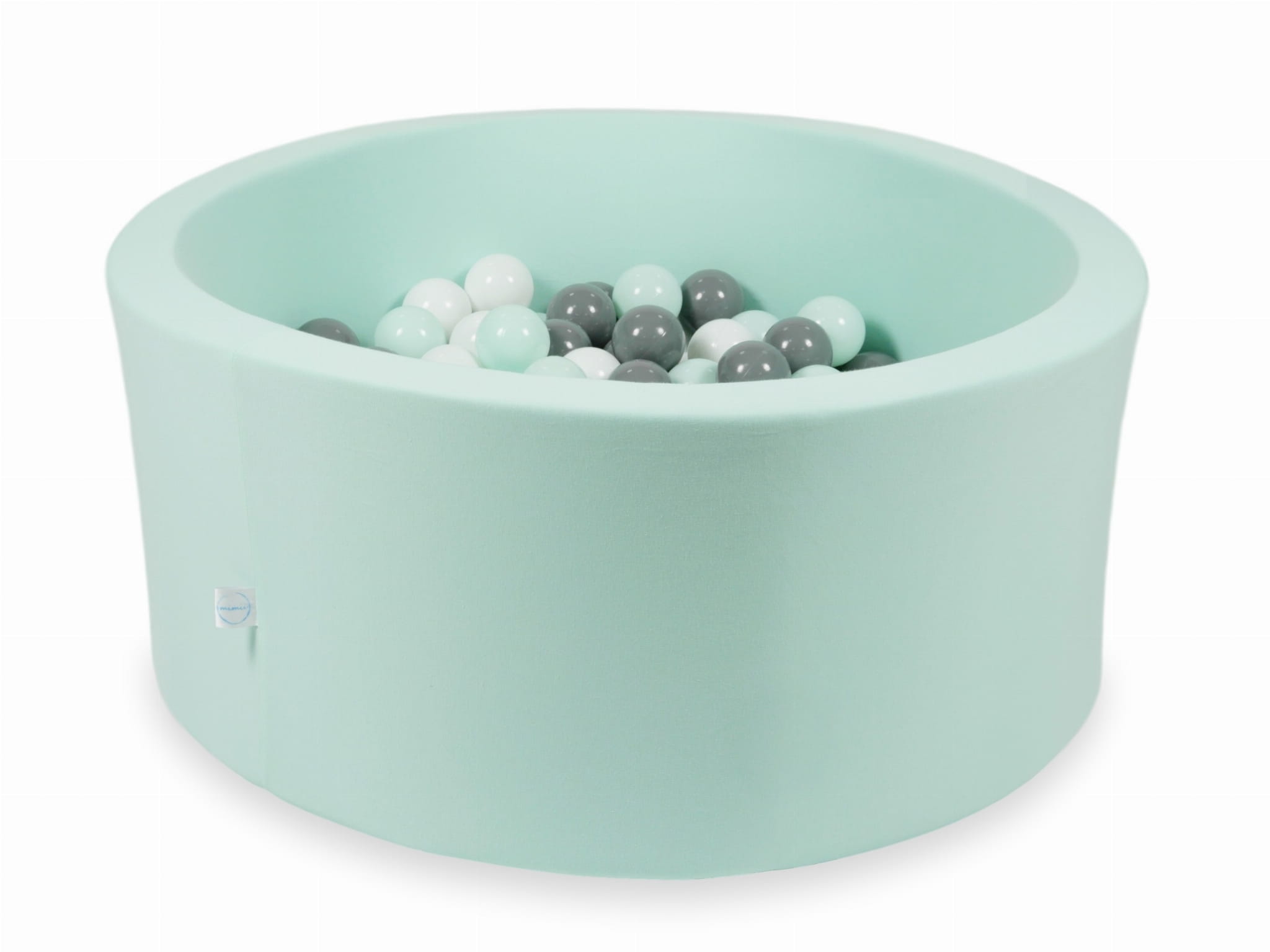 90x40cm Mintfarbenes Bällebad mit 300 Bällen (Weiß, Grau, Hellmint)