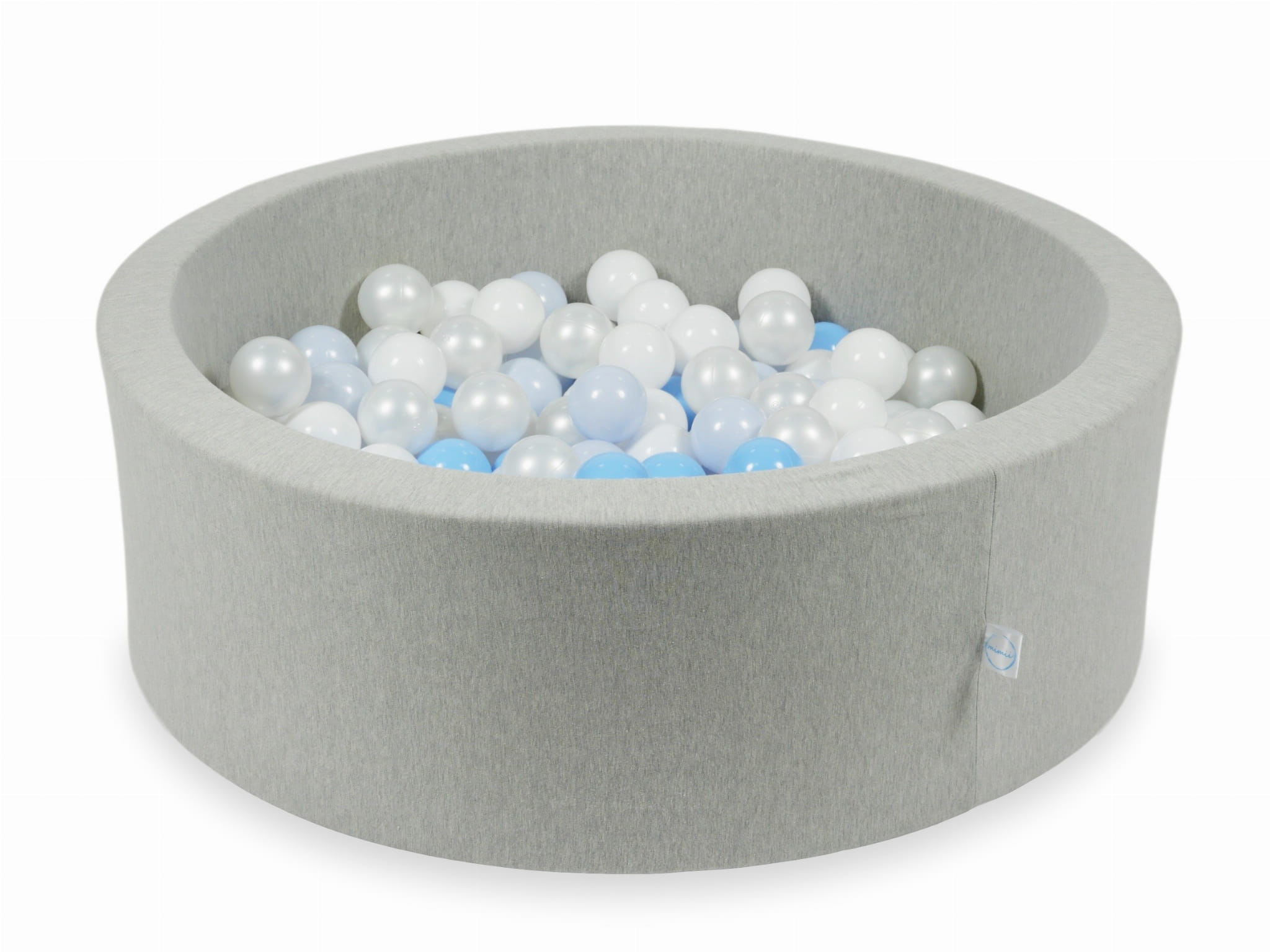 Mimii-Piscine-à Balles-90x30-gris-clair-avec-boules-200-pcs-blanc-perle-bleu-clair-bleu-clair-perle