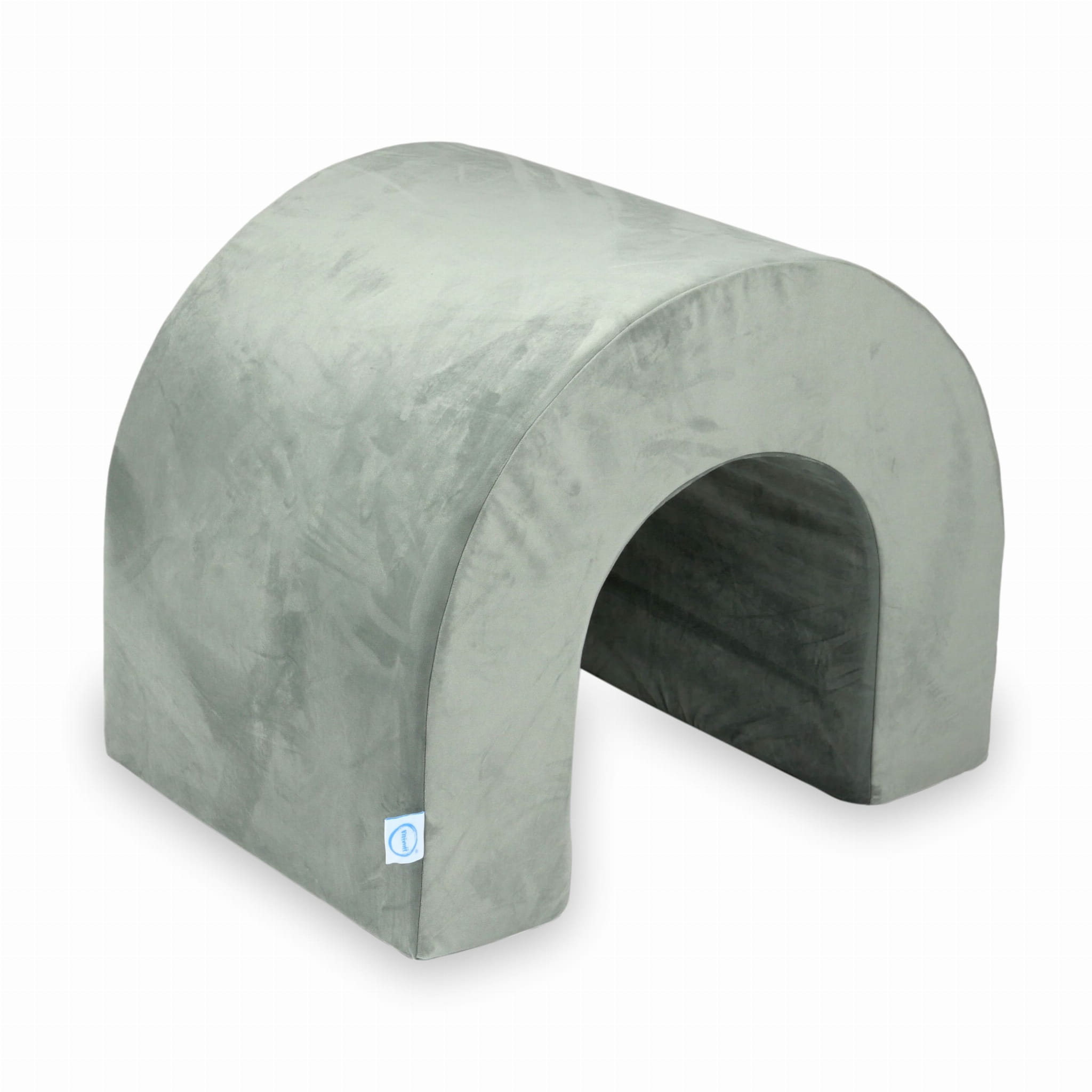 Samtgrauer Schaumstofftunnel für den Spielbereich