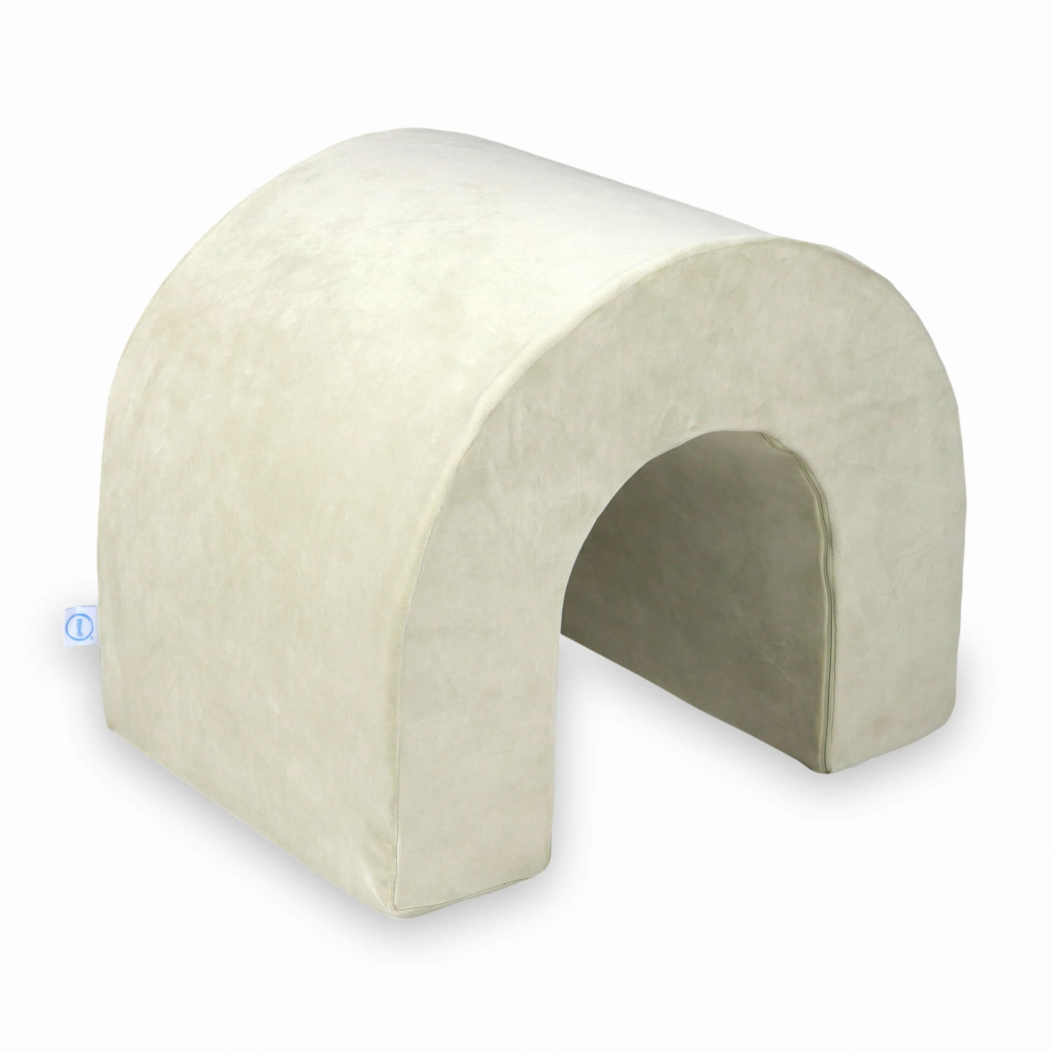 Samtweicher, hellmintfarbener Schaumstofftunnel für den Spielbereich