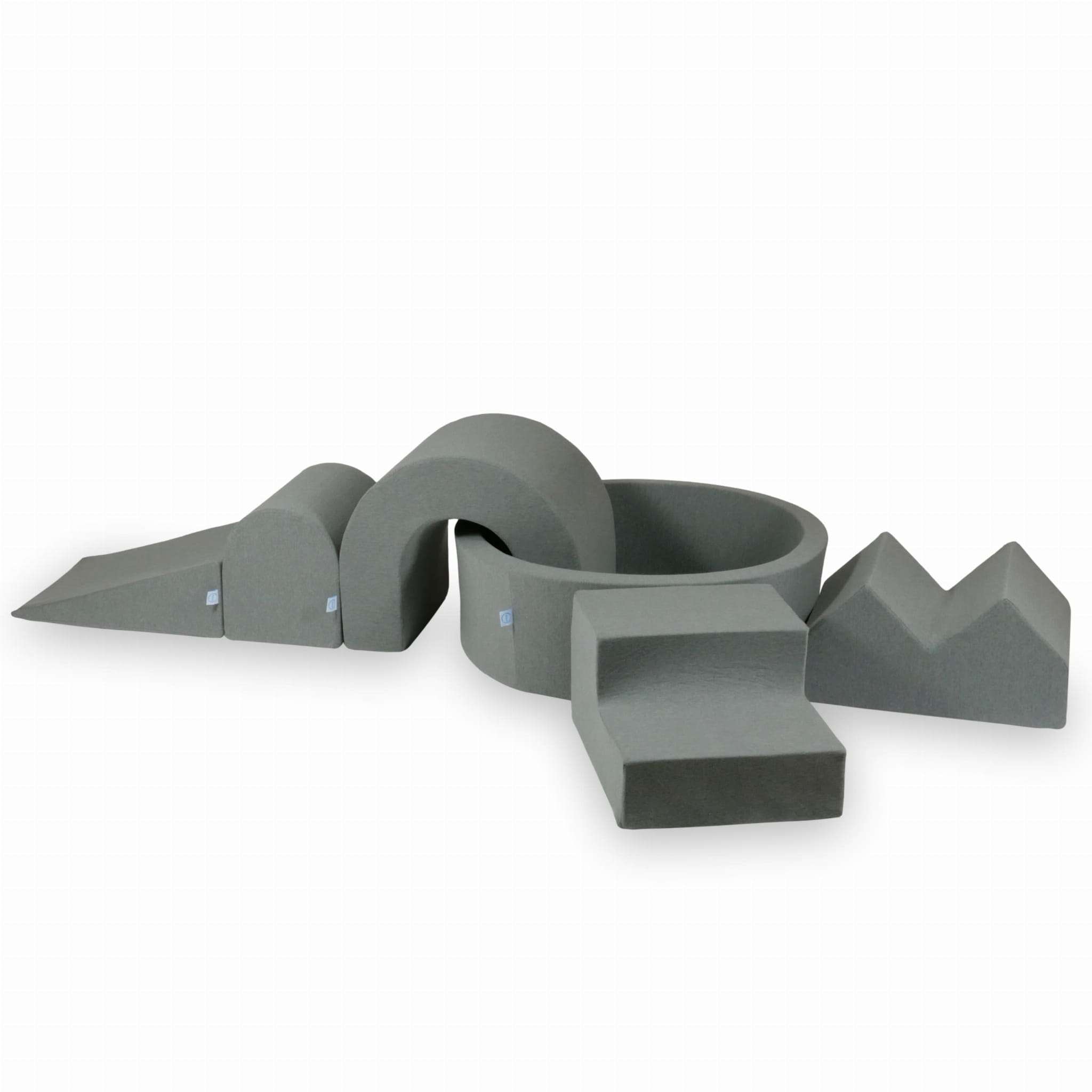 Schaumstoff-Spielbereich mit rundem 90x30 grauem Pool + 5 Elementen (Bälle nicht enthalten)