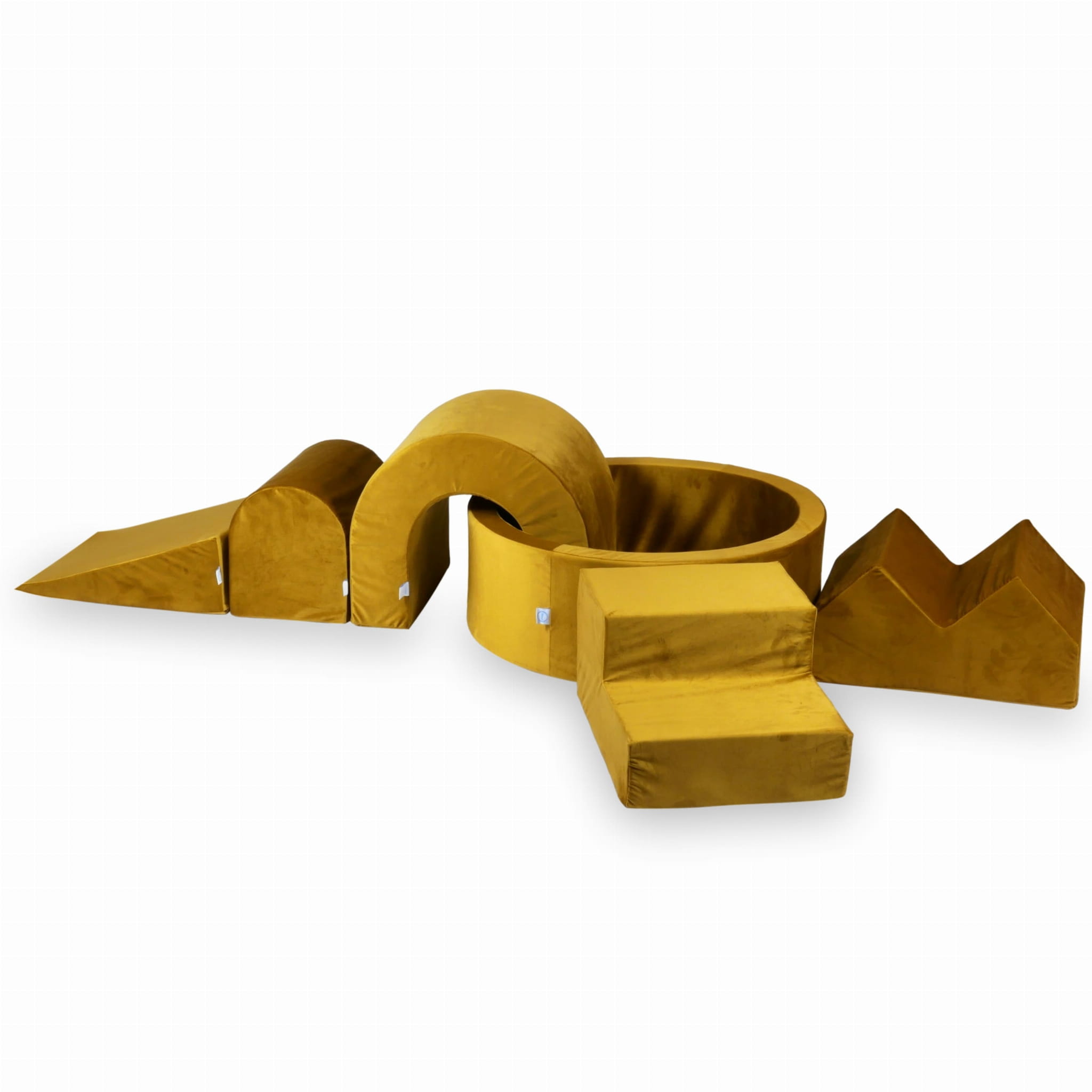 Schaumstoff-Spielbereich mit rundem 90x30 Velvet Gold Pool + 5 Elementen (Bälle nicht enthalten)