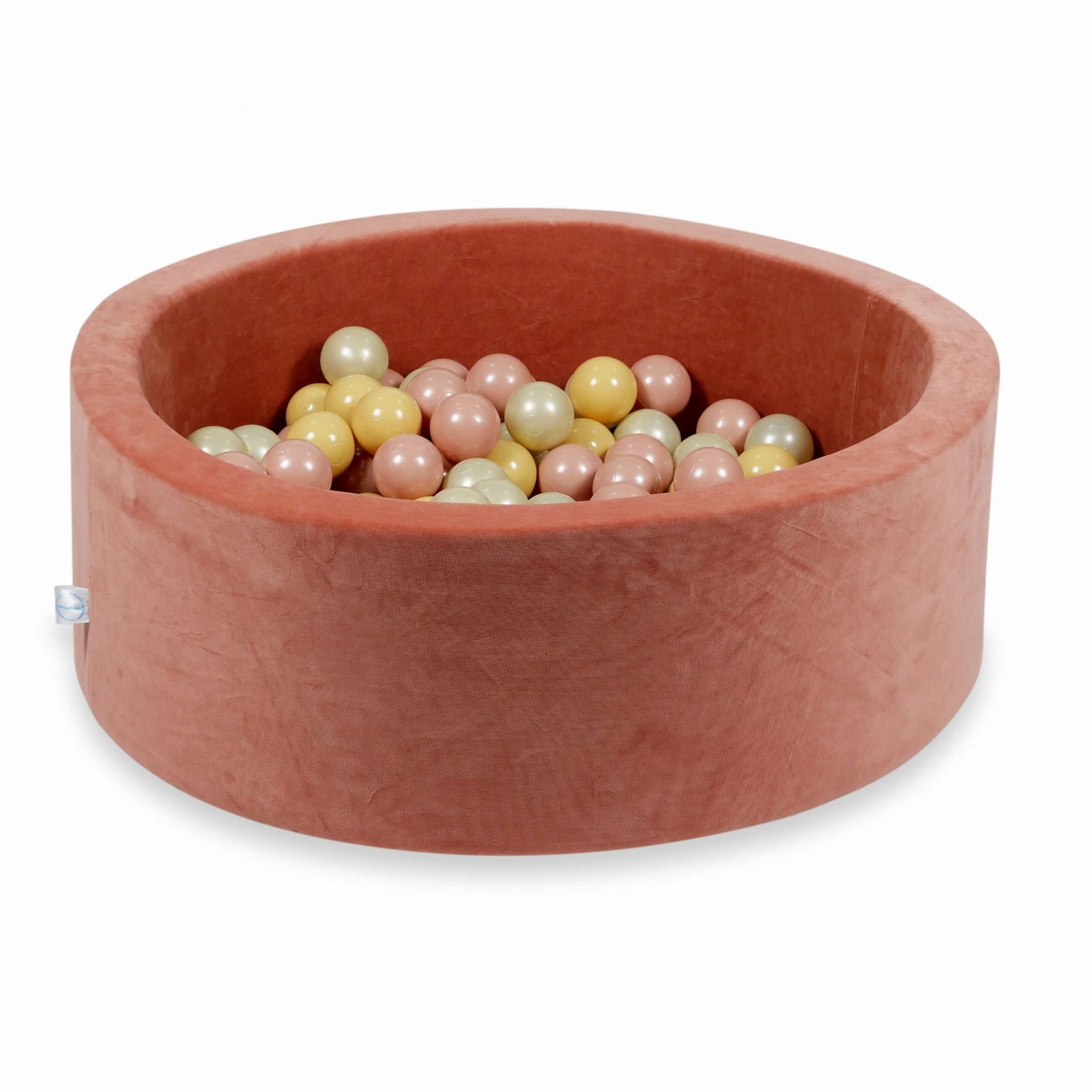 90x30 Velvet Soft Canyon Ton-Bällebad mit 200 Bällen (transparent, weiß, perlmutt, silber, hellgold)