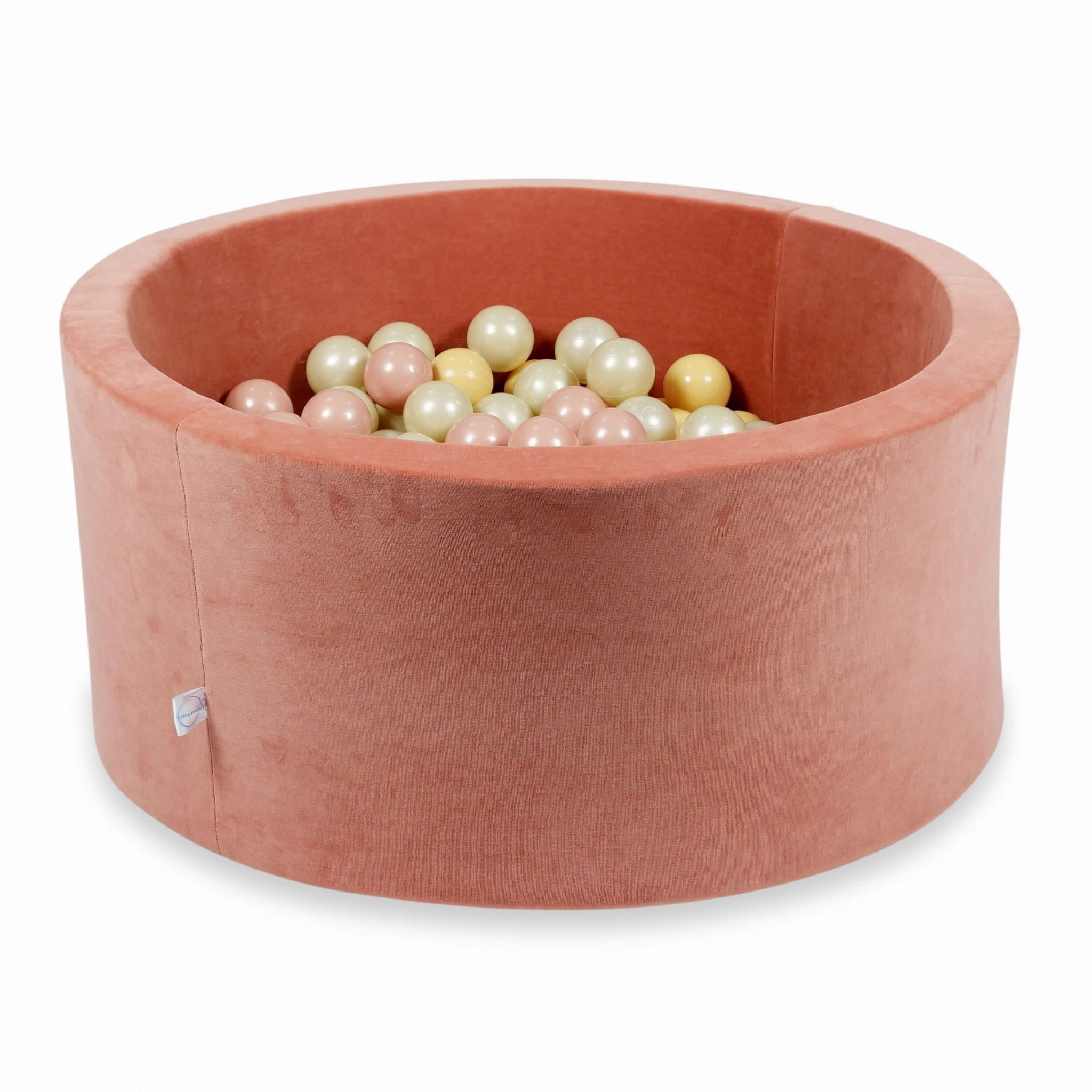 90x40 Velvet Soft Canyon Ton-Bällebad mit 300 Bällen (transparent, weiß, perlmutt, silber, hellgold)